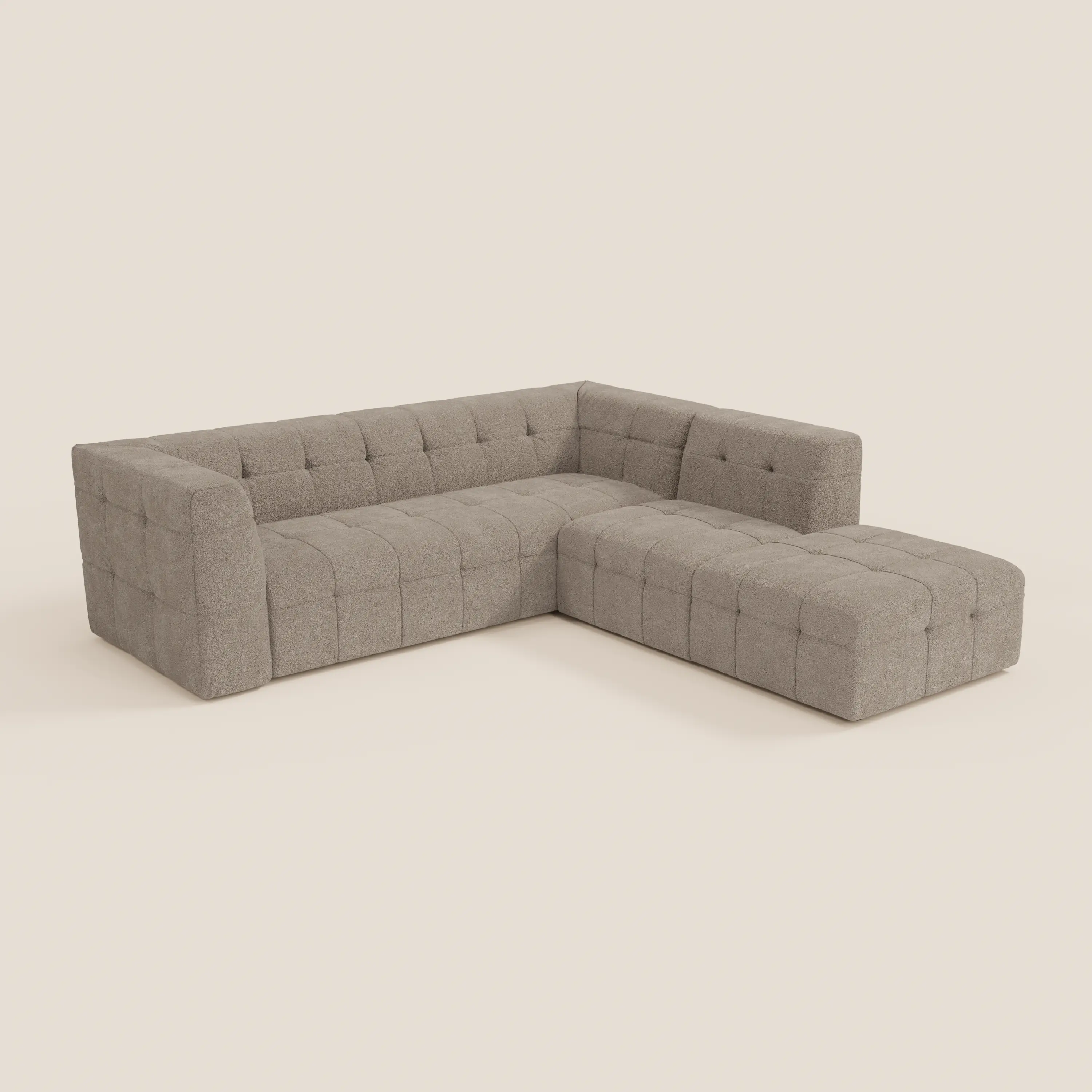 Mosaic canapé d'angle modulable en bouclé : capitonné et design en tissu détachable T21 - Image 137