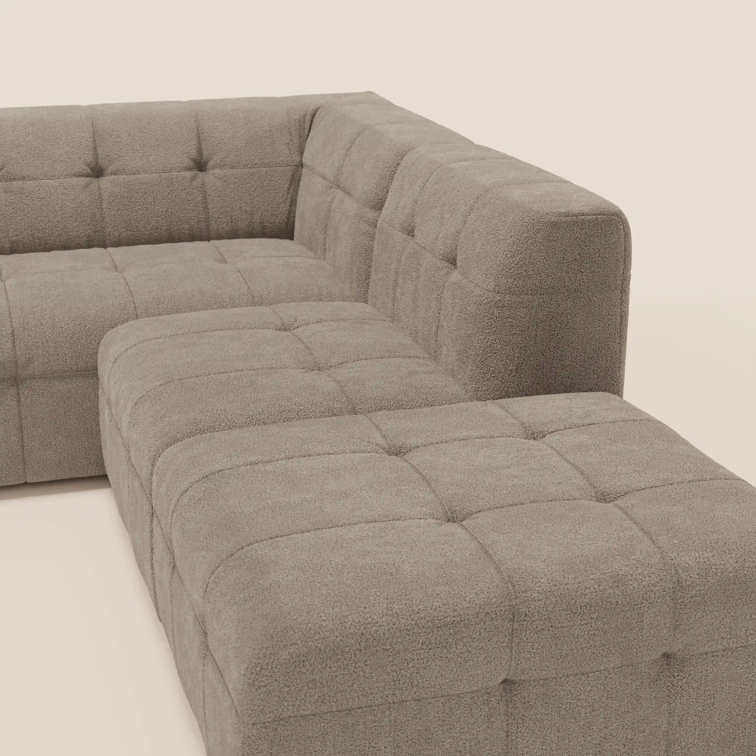 Mosaic canapé d'angle modulable en bouclé : capitonné et design en tissu détachable T21 - Image 139