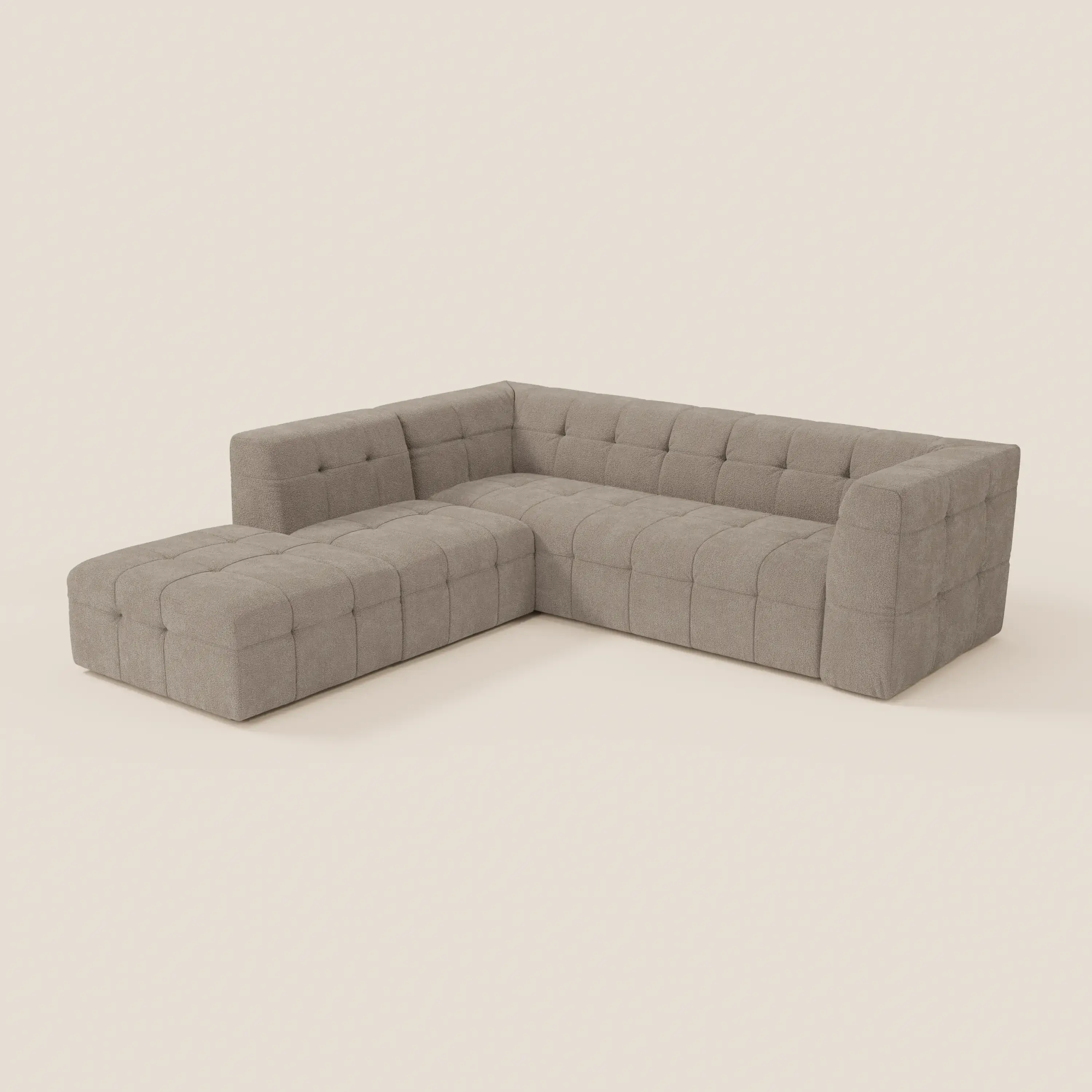 Mosaic canapé d'angle modulable en bouclé : capitonné et design en tissu détachable T21 - Image 140