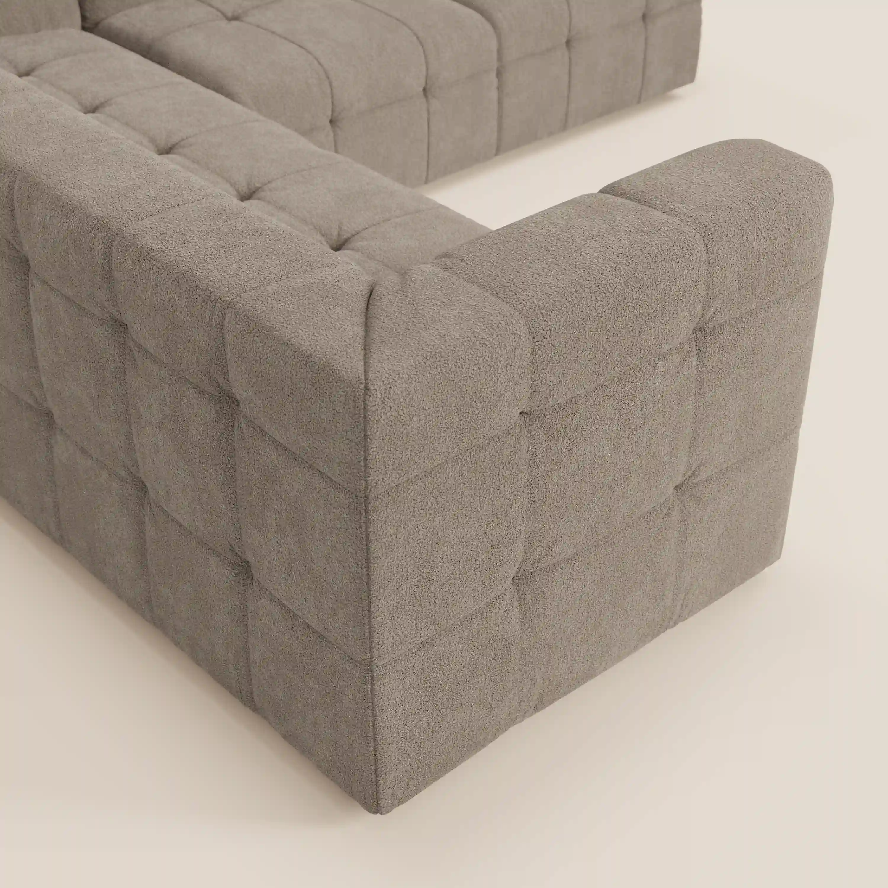 Mosaic canapé d'angle modulable en bouclé : capitonné et design en tissu détachable T21 - Image 142