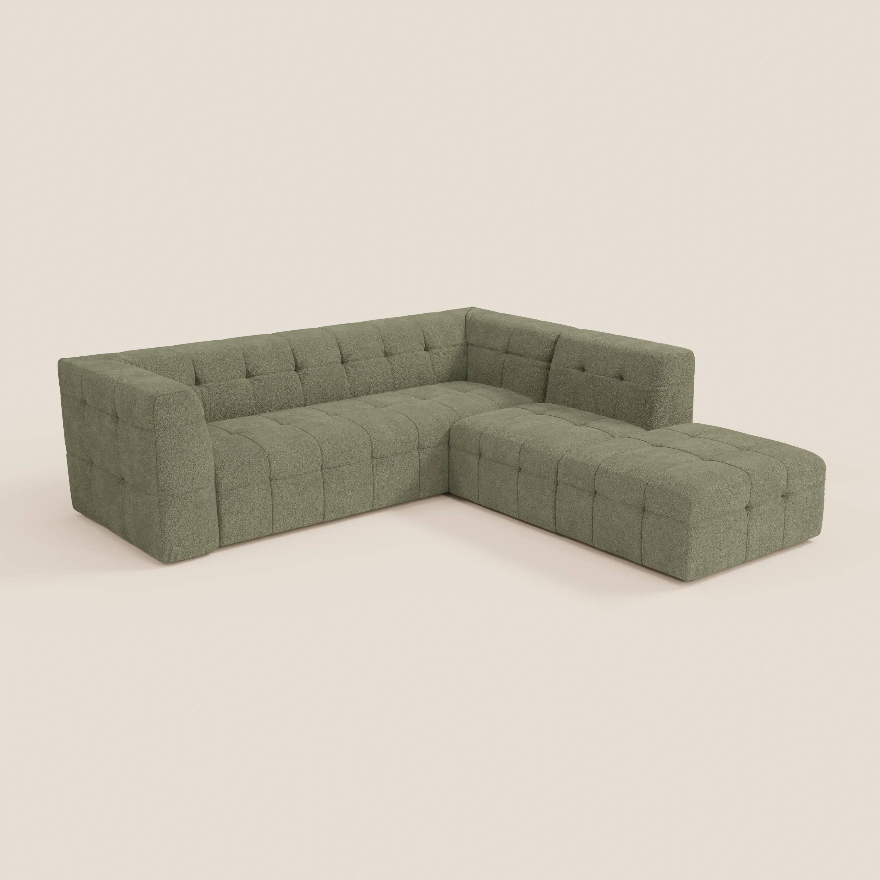 Mosaic canapé d'angle modulable en bouclé : capitonné et design en tissu détachable T21 - Image 148