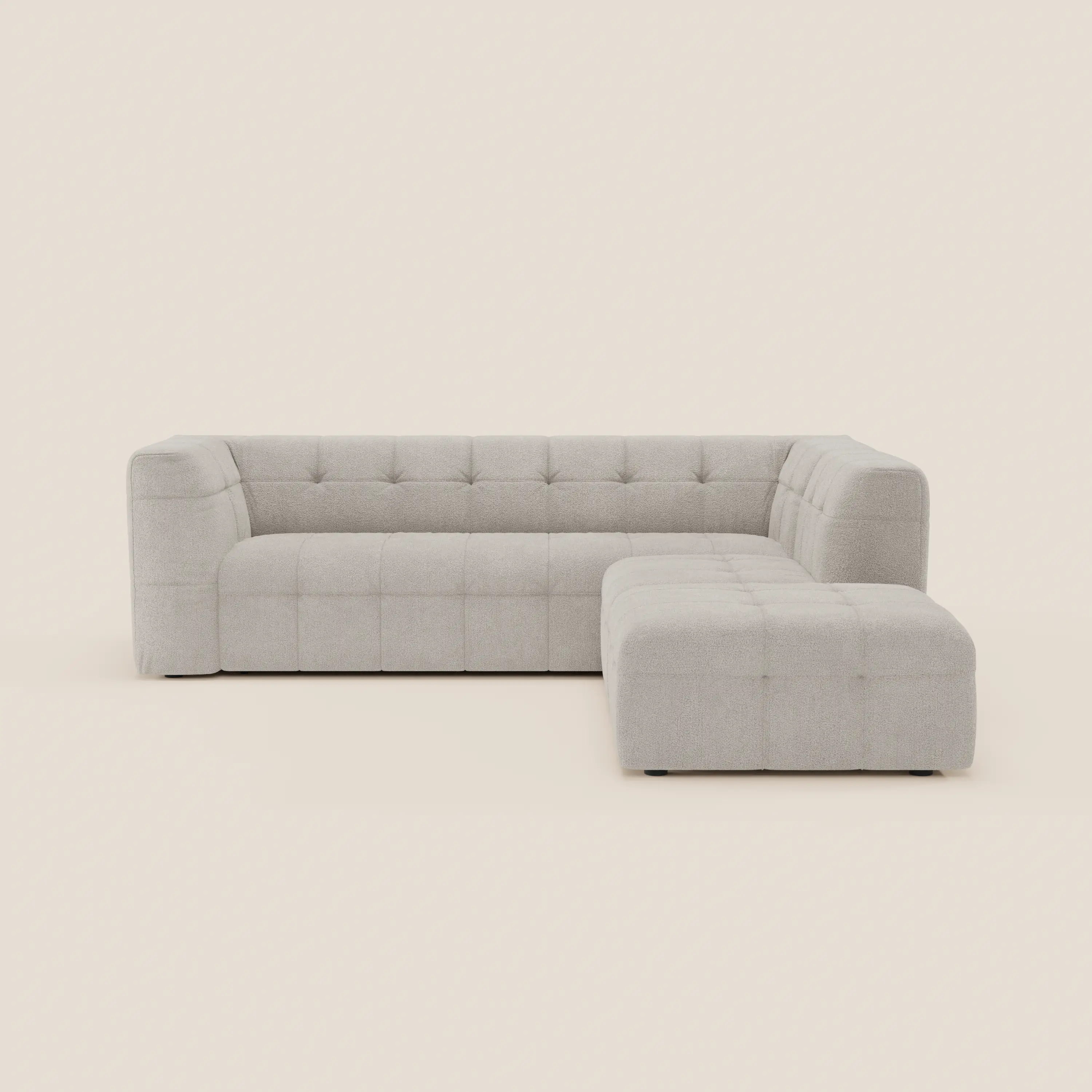 Mosaic canapé d'angle modulable en bouclé : capitonné et design en tissu détachable T21 - Image 15