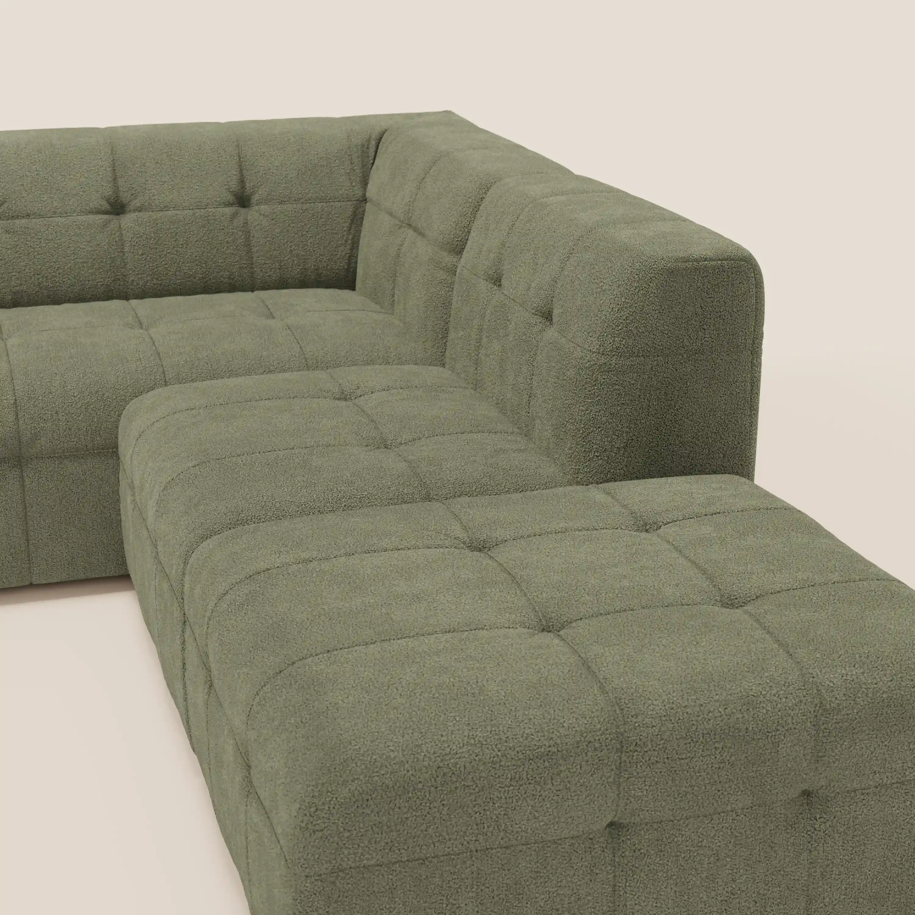 Mosaic canapé d'angle modulable en bouclé : capitonné et design en tissu détachable T21 - Image 150