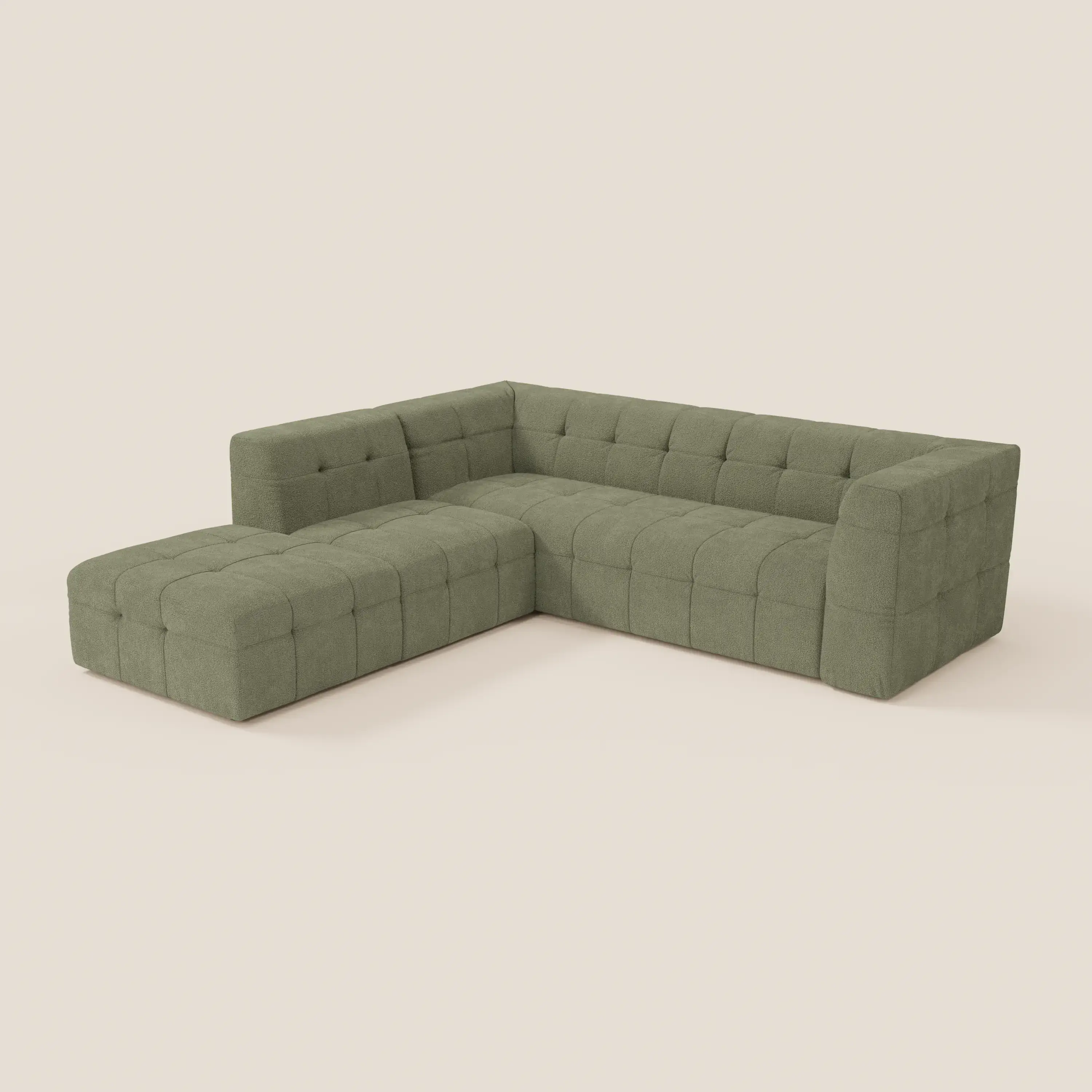 Mosaic canapé d'angle modulable en bouclé : capitonné et design en tissu détachable T21 - Image 151