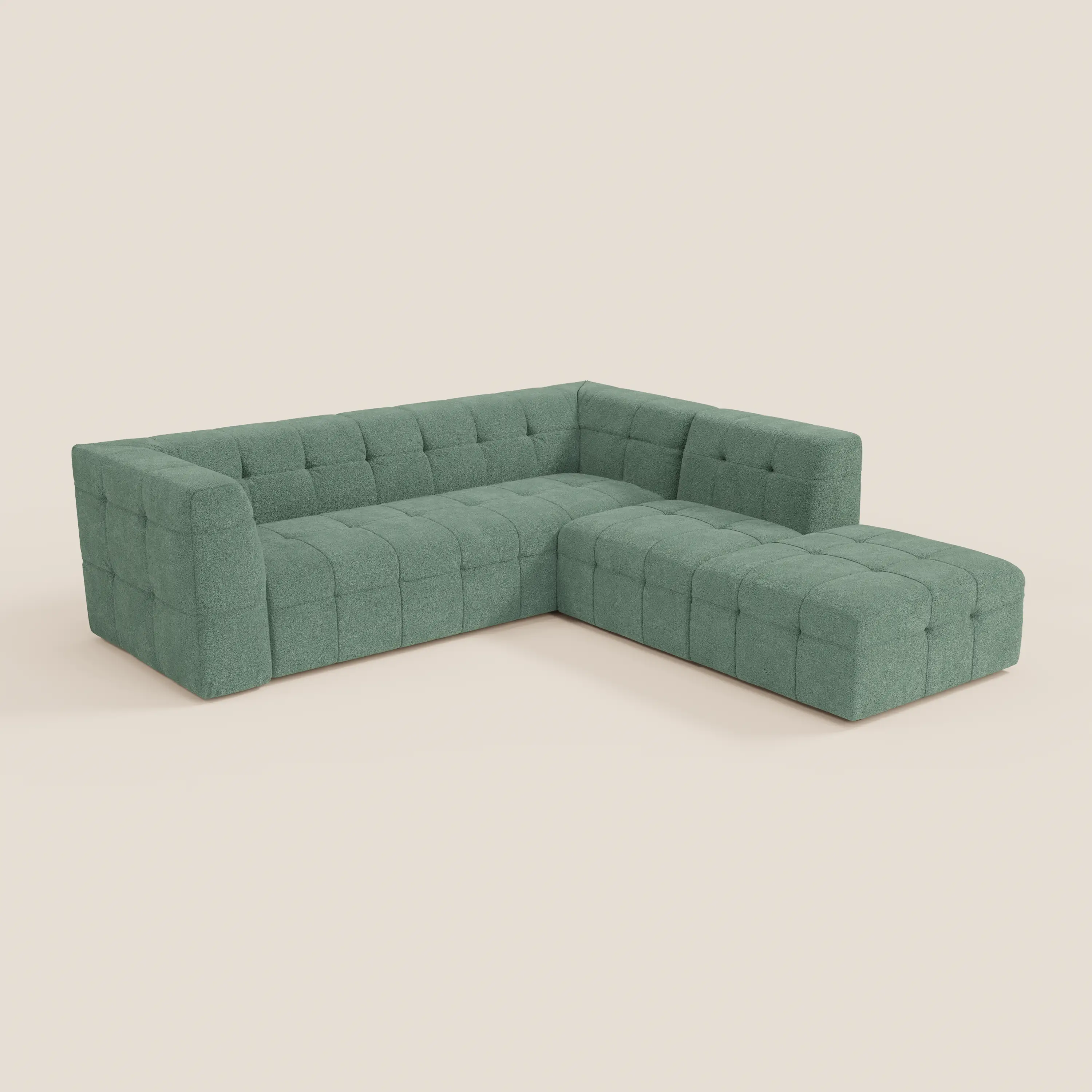 Mosaic canapé d'angle modulable en bouclé : capitonné et design en tissu détachable T21 - Image 159