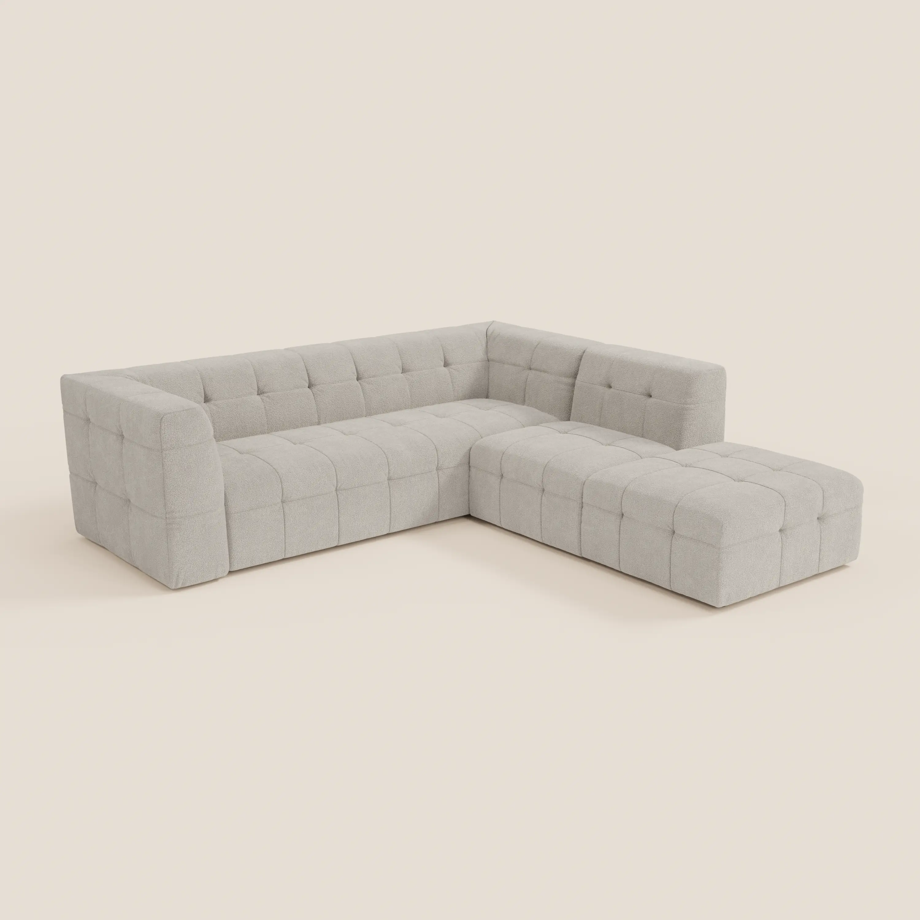 Mosaic canapé d'angle modulable en bouclé : capitonné et design en tissu détachable T21 - Image 16