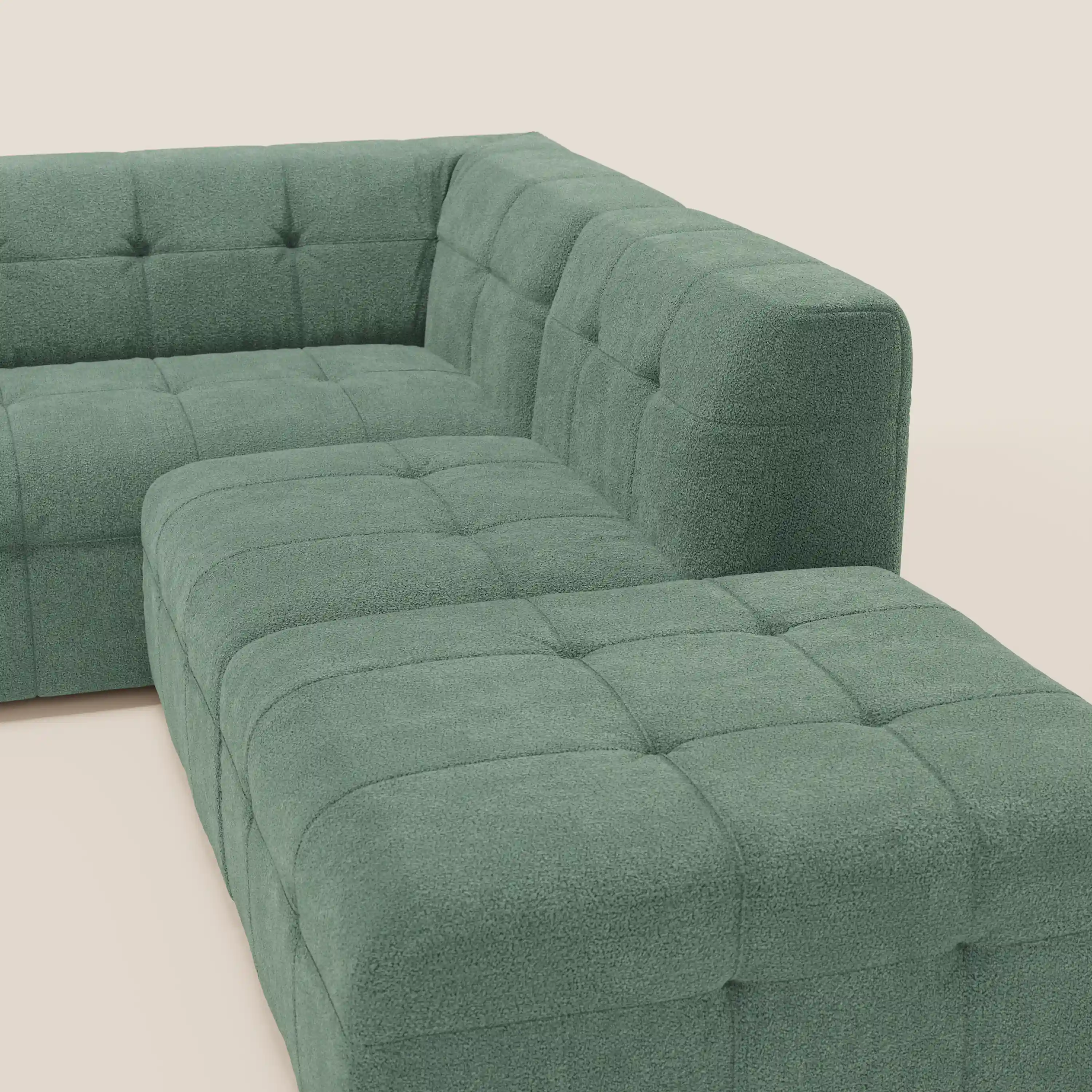 Mosaic canapé d'angle modulable en bouclé : capitonné et design en tissu détachable T21 - Image 161