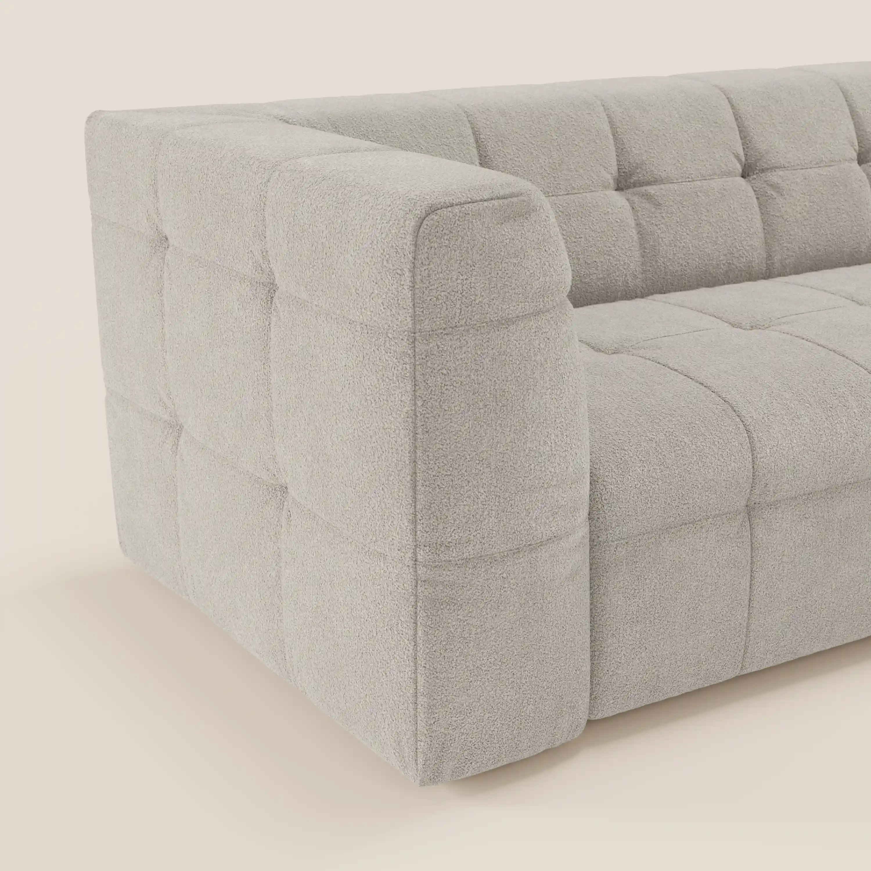 Mosaic canapé d'angle modulable en bouclé : capitonné et design en tissu détachable T21 - Image 17