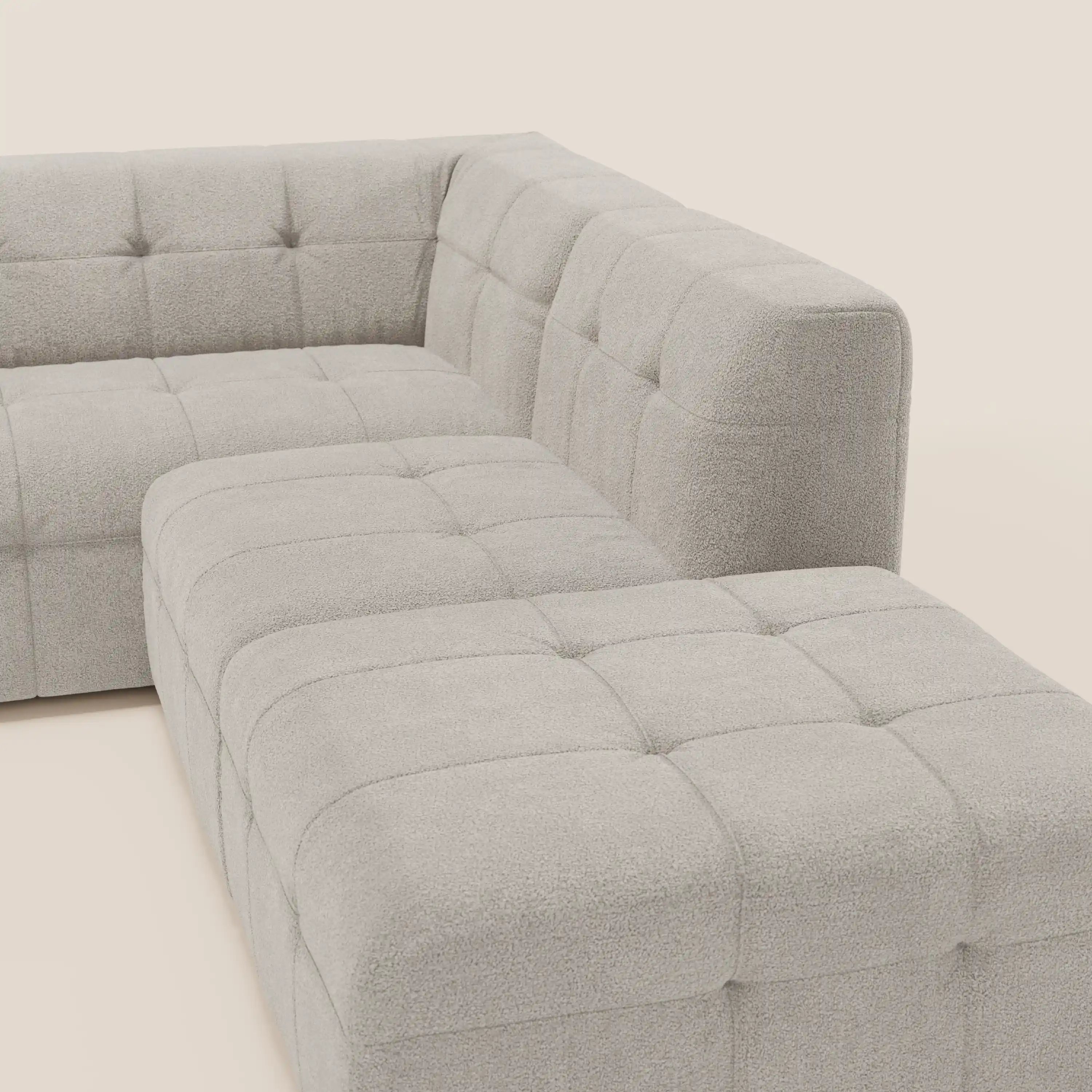 Mosaic canapé d'angle modulable en bouclé : capitonné et design en tissu détachable T21 - Image 18
