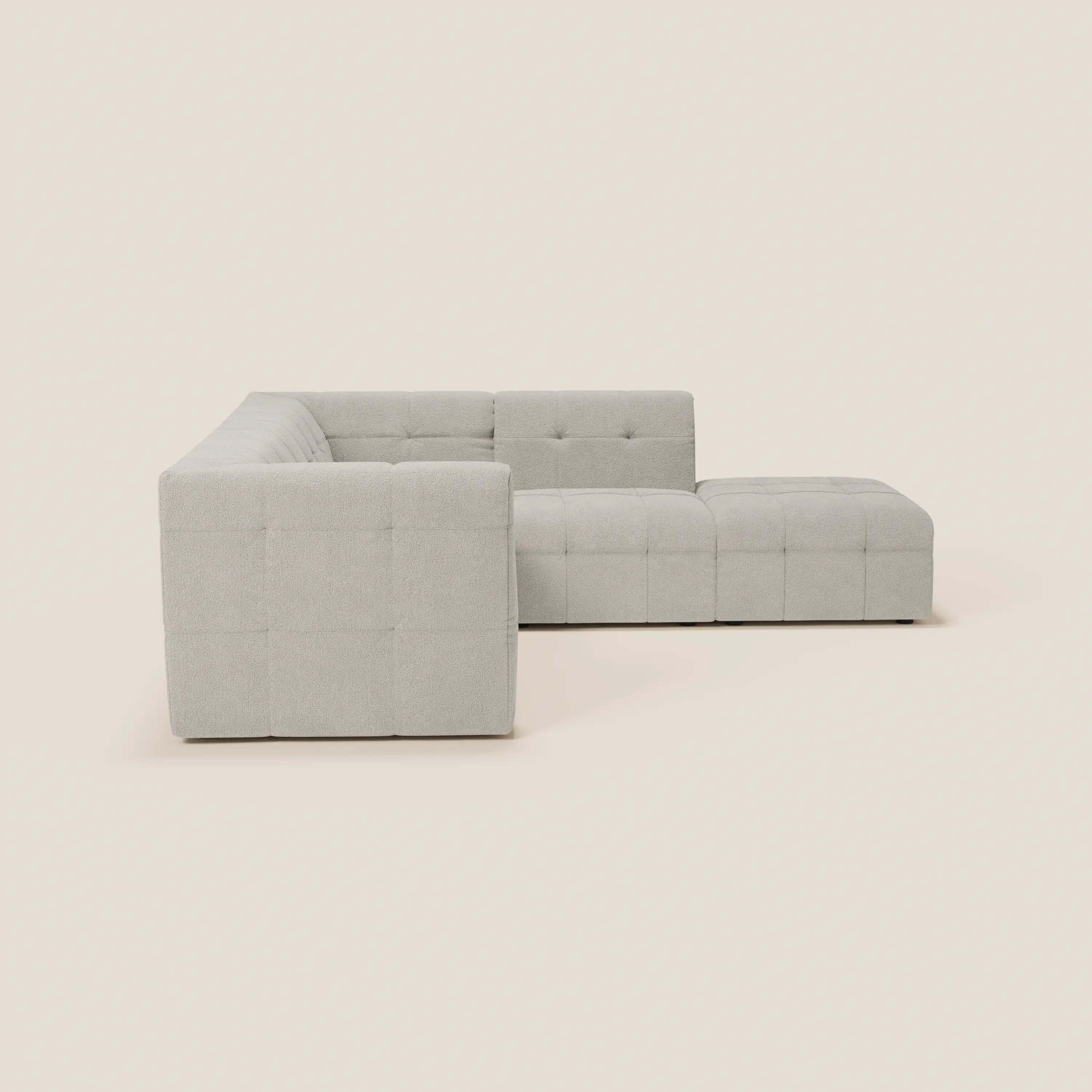 Mosaic canapé d'angle modulable en bouclé : capitonné et design en tissu détachable T21 - Image 20
