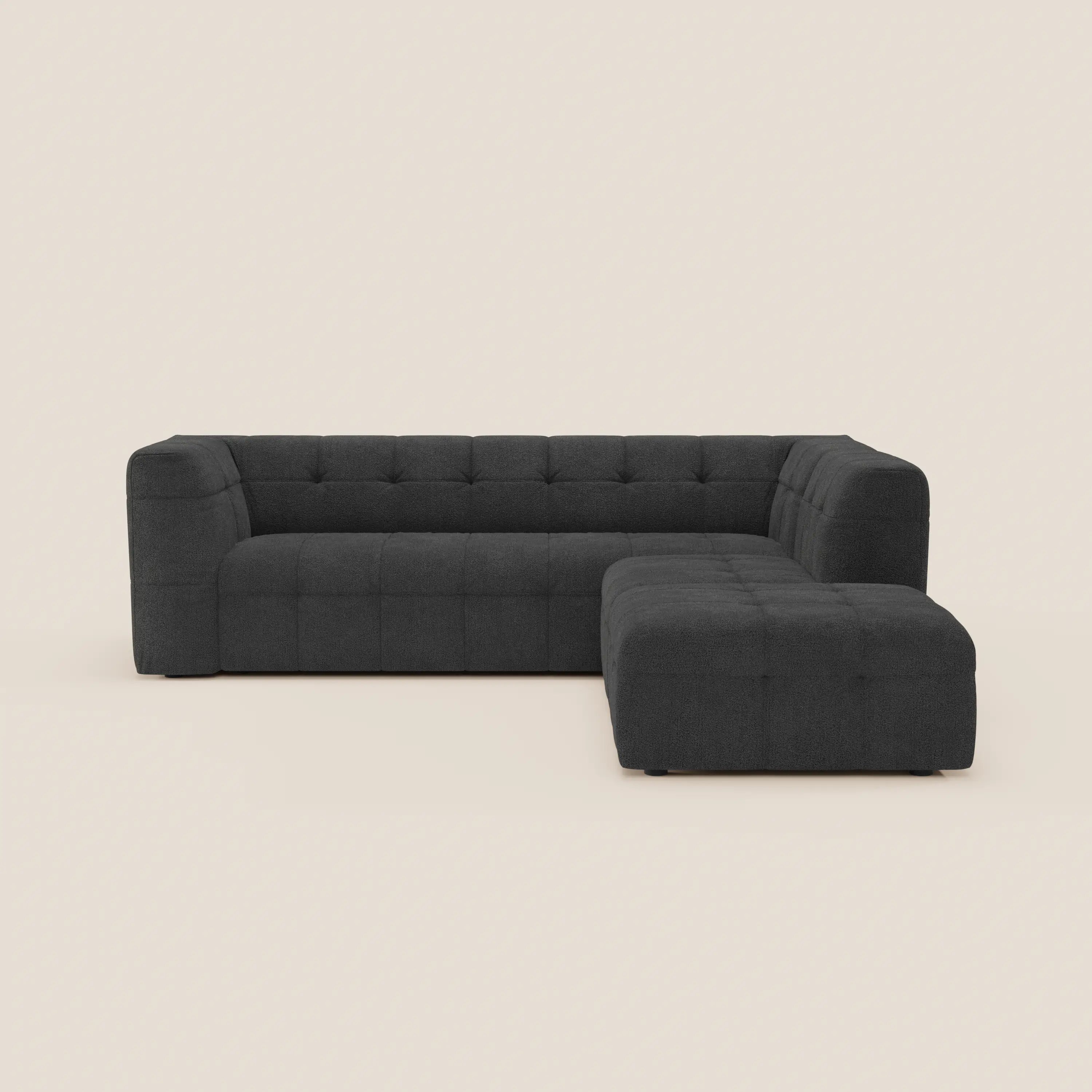 Mosaic canapé d'angle modulable en bouclé : capitonné et design en tissu détachable T21 - Image 26