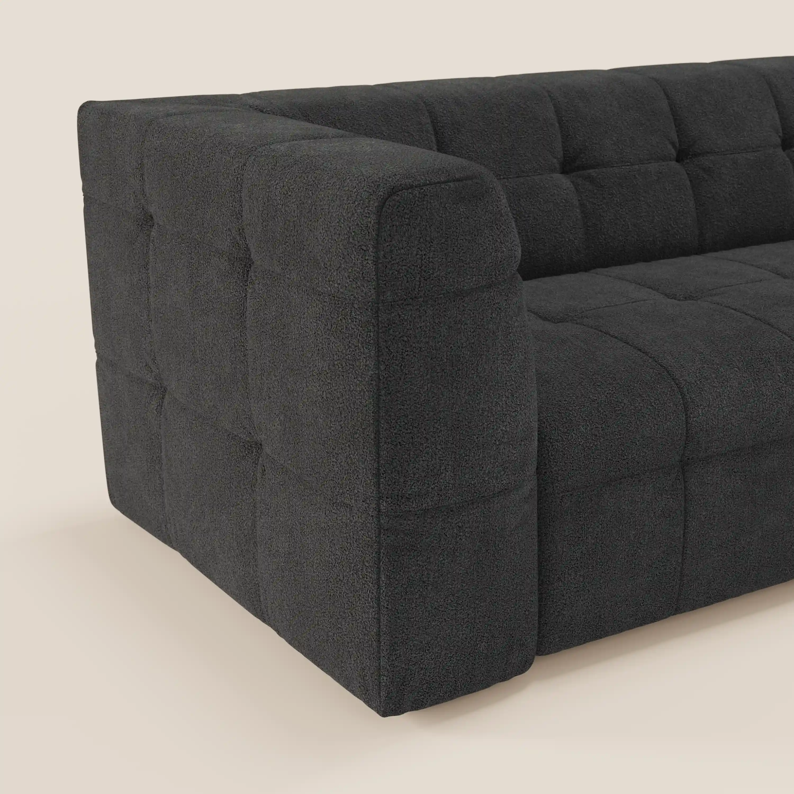 Mosaic canapé d'angle modulable en bouclé : capitonné et design en tissu détachable T21 - Image 28