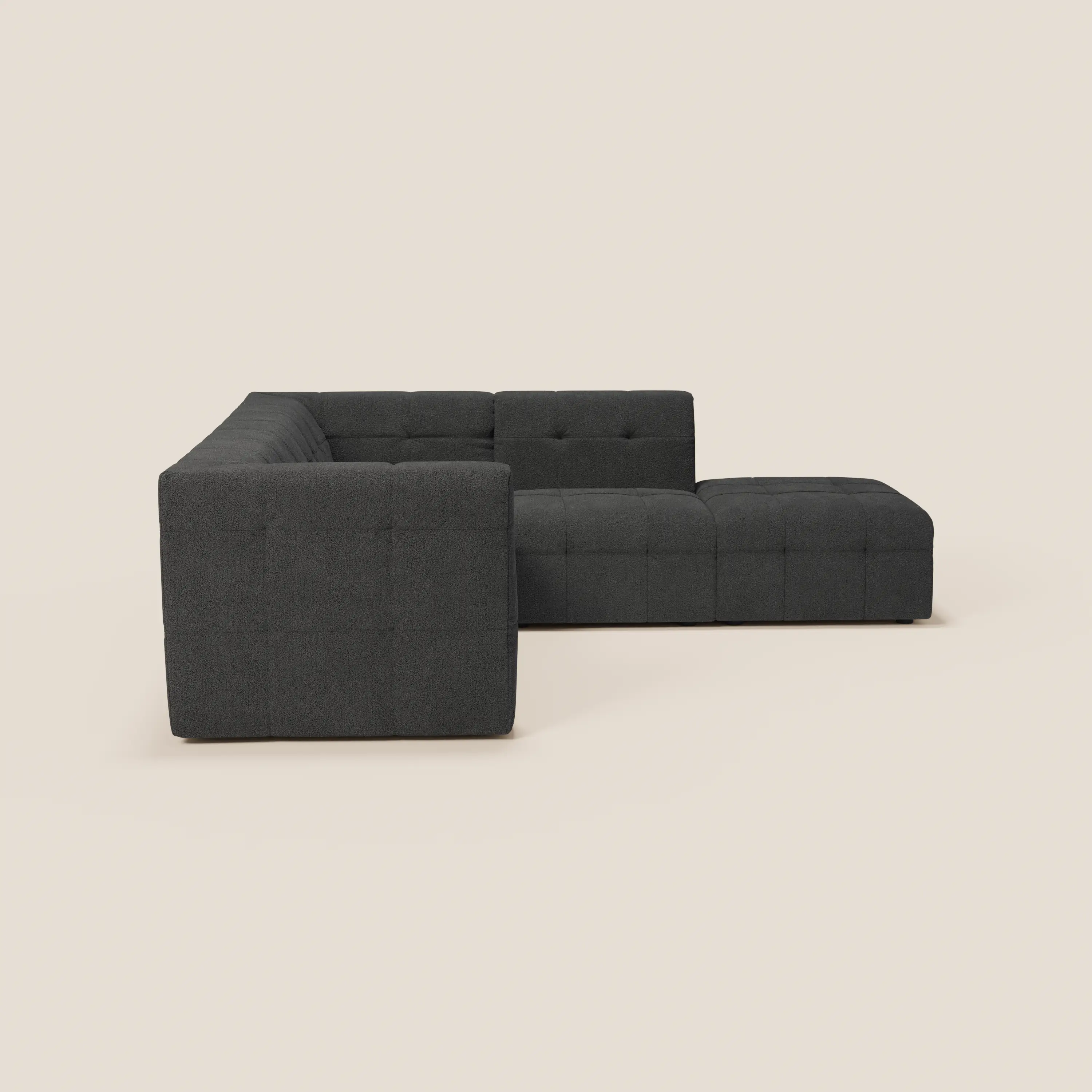 Mosaic canapé d'angle modulable en bouclé : capitonné et design en tissu détachable T21 - Image 31
