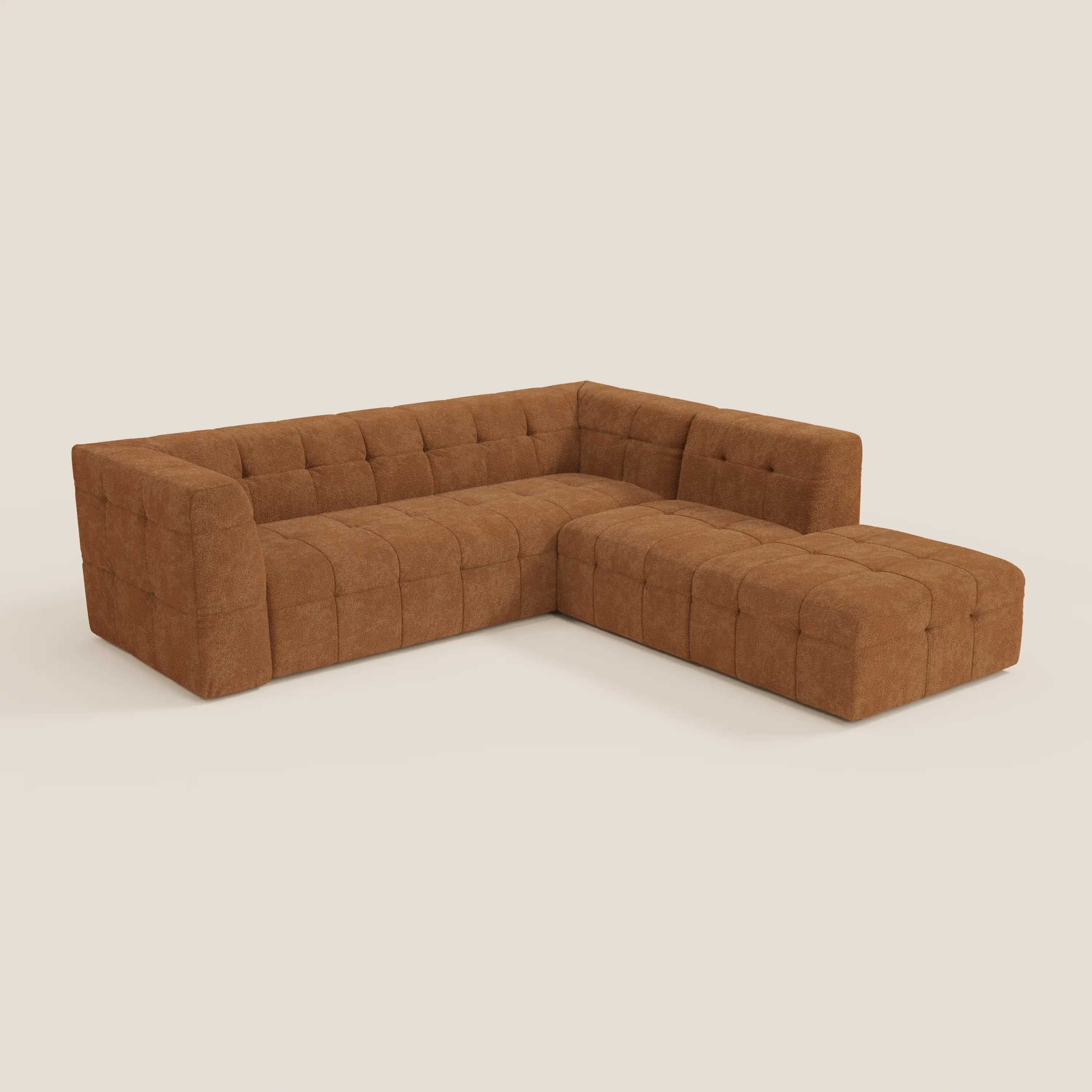 Mosaic canapé d'angle modulable en bouclé : capitonné et design en tissu détachable T21 - Image 38