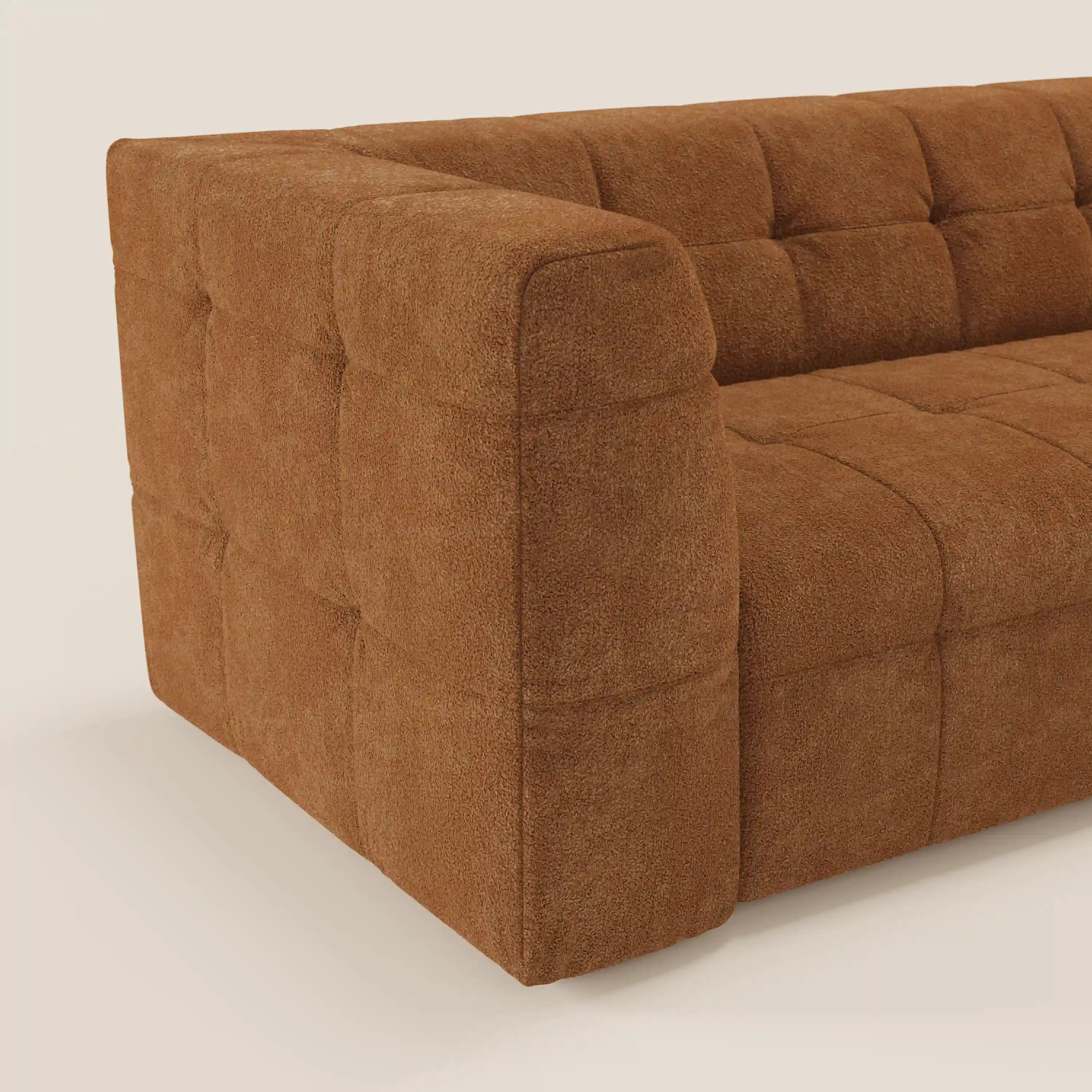Mosaic canapé d'angle modulable en bouclé : capitonné et design en tissu détachable T21 - Image 39