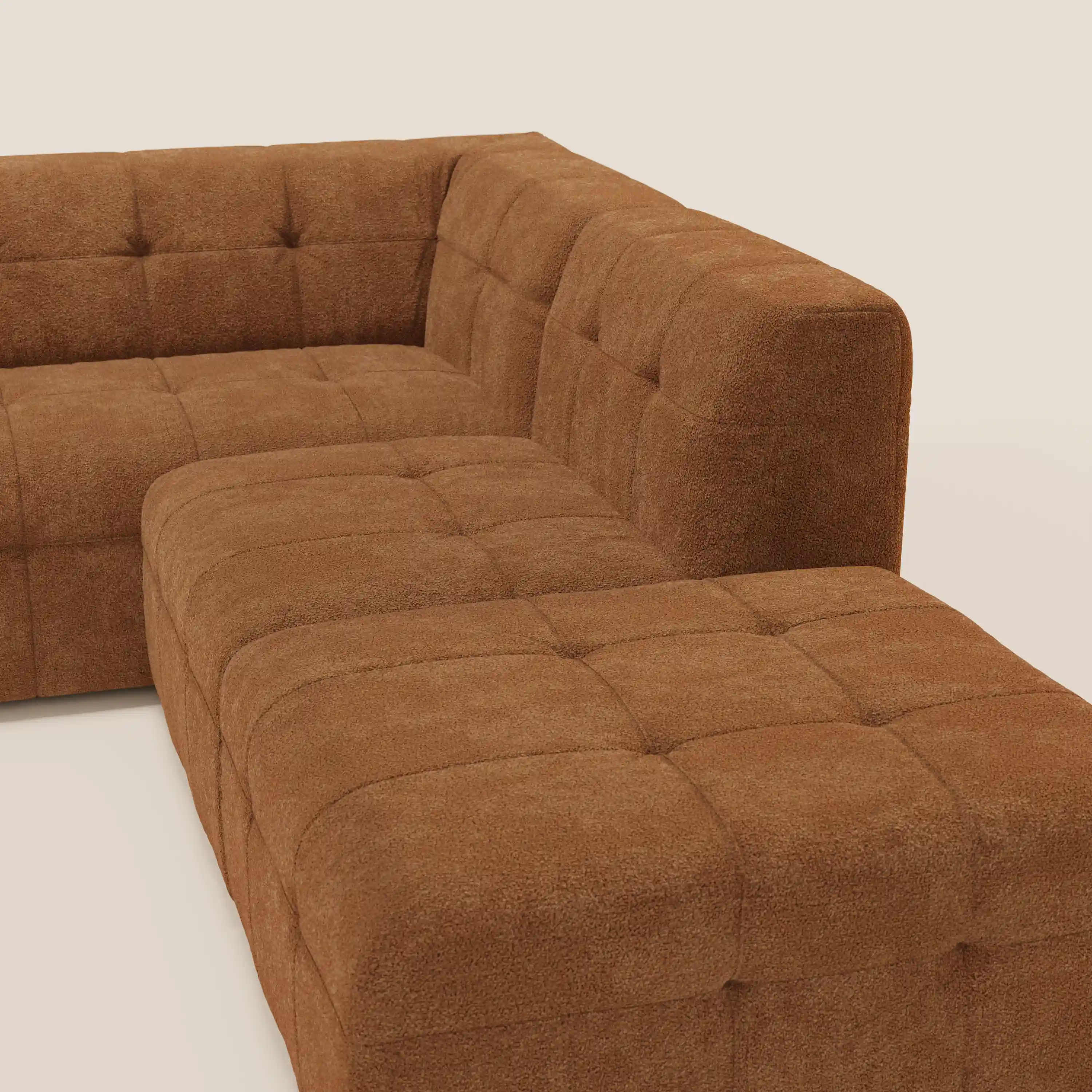 Mosaic canapé d'angle modulable en bouclé : capitonné et design en tissu détachable T21 - Image 40