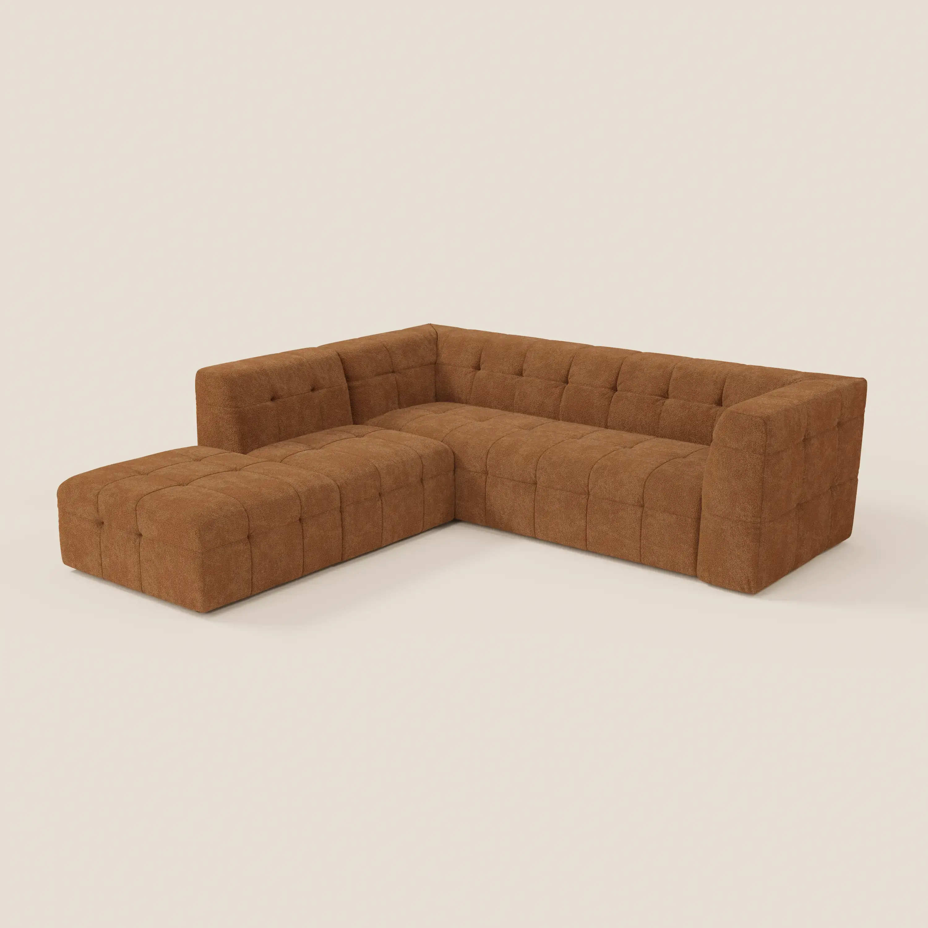 Mosaic canapé d'angle modulable en bouclé : capitonné et design en tissu détachable T21 - Image 41