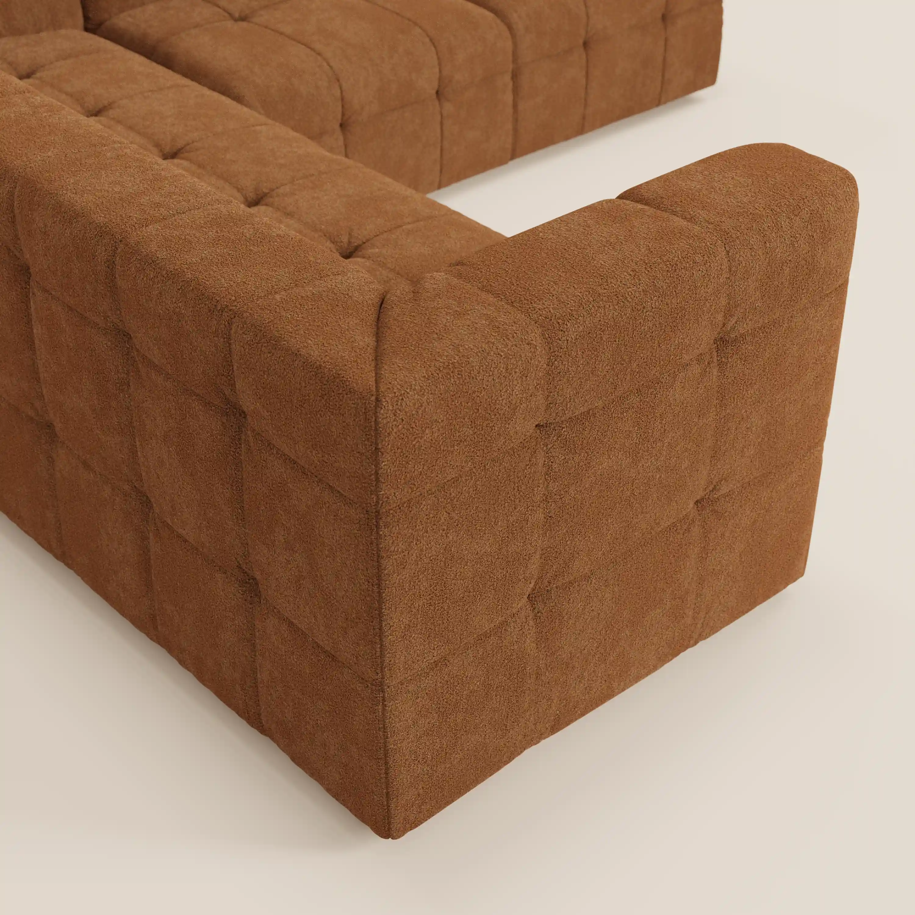 Mosaic canapé d'angle modulable en bouclé : capitonné et design en tissu détachable T21 - Image 43