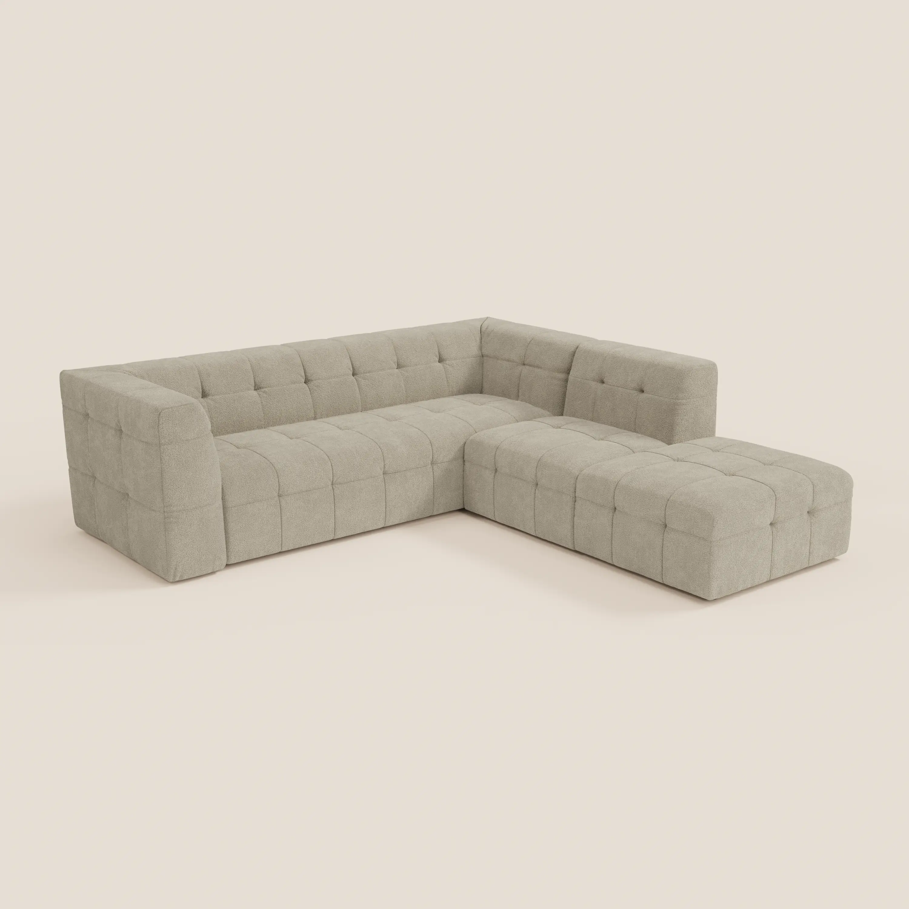 Mosaic canapé d'angle modulable en bouclé : capitonné et design en tissu détachable T21 - Image 49