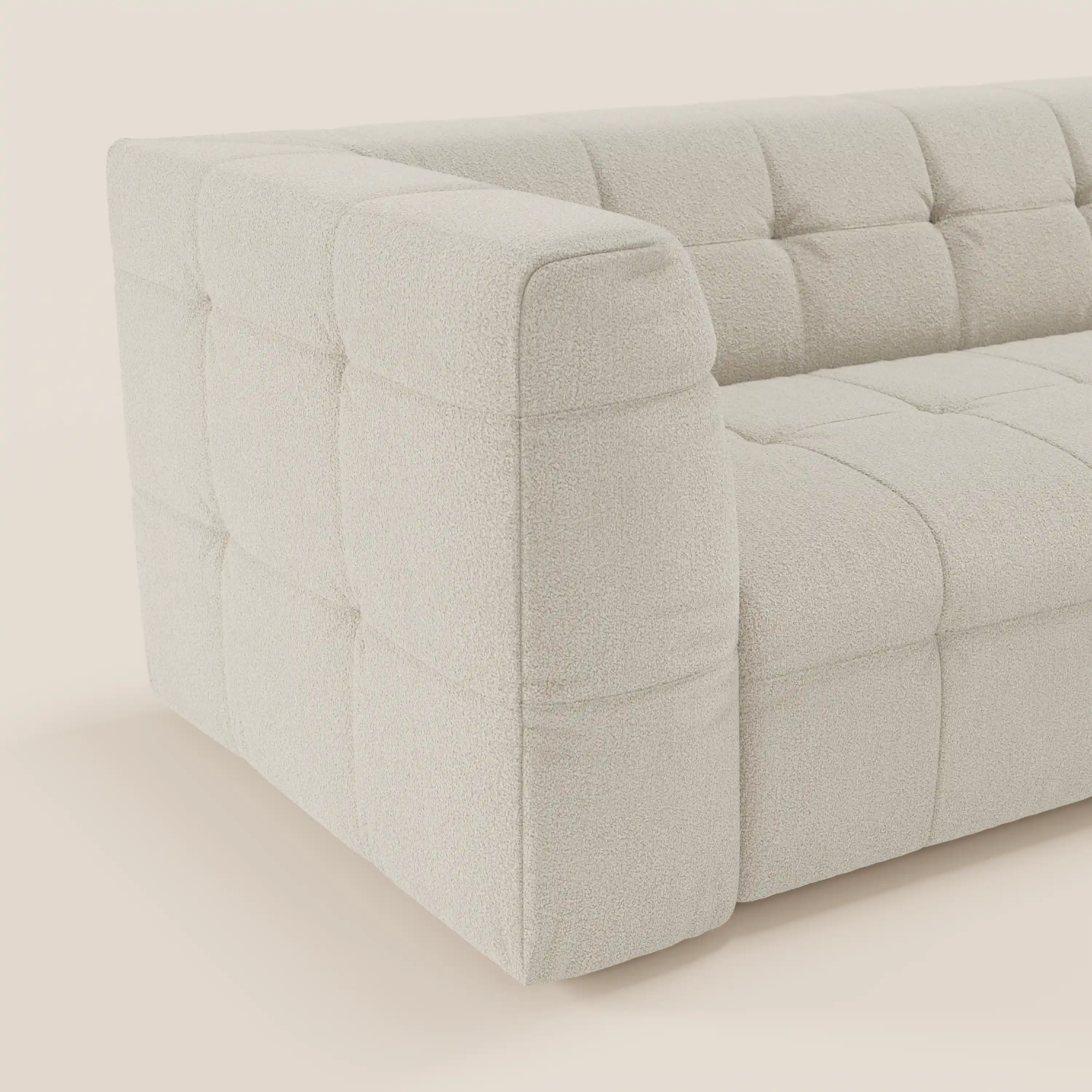 Mosaic canapé d'angle modulable en bouclé : capitonné et design en tissu détachable T21 - Image 5
