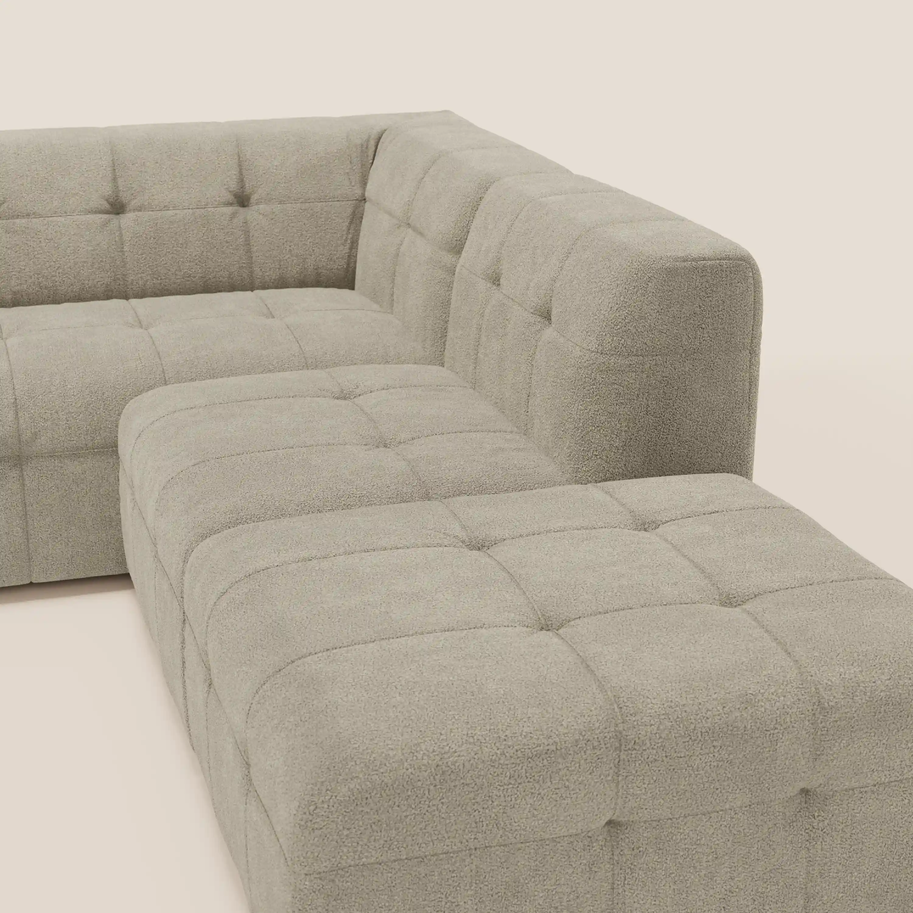 Mosaic canapé d'angle modulable en bouclé : capitonné et design en tissu détachable T21 - Image 51