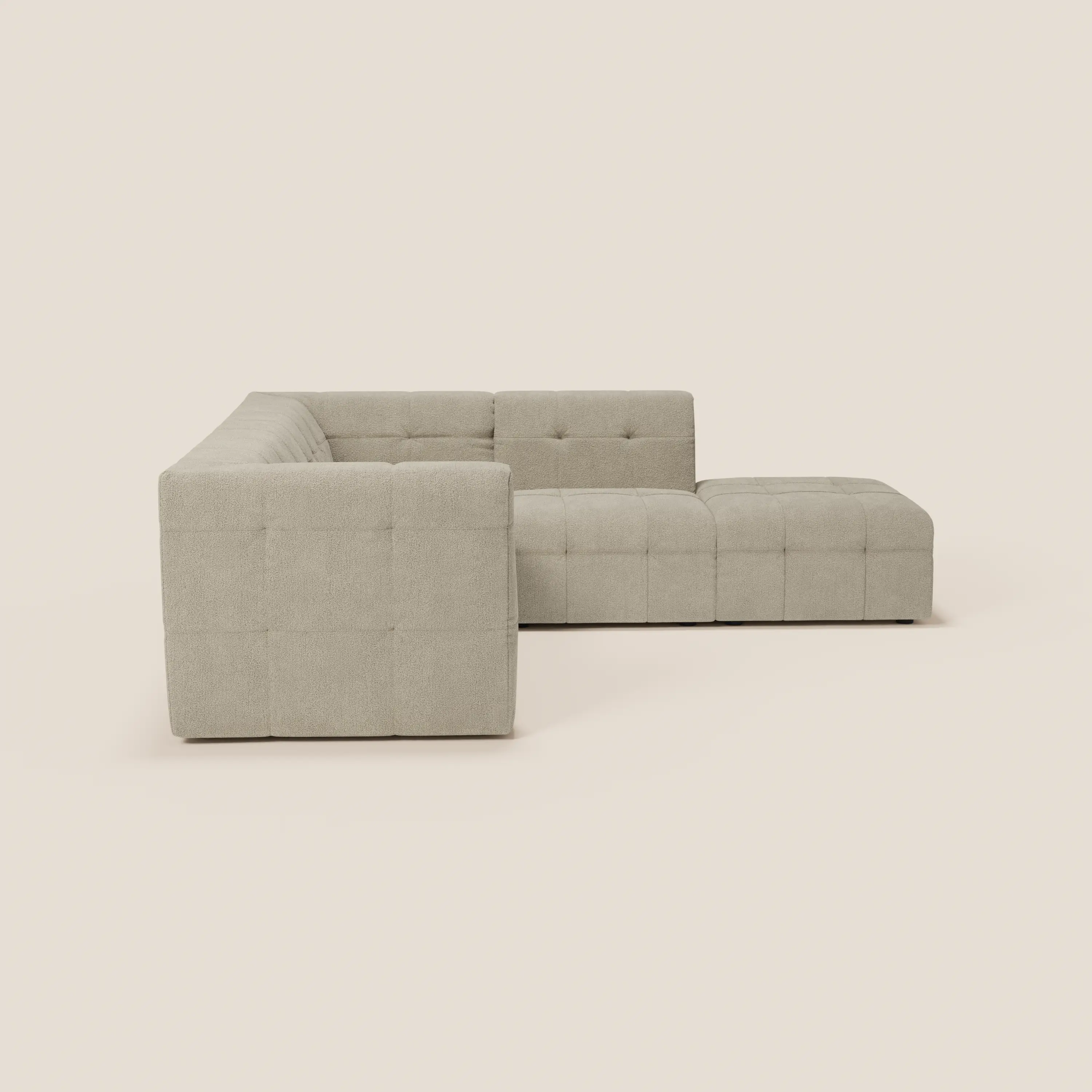 Mosaic canapé d'angle modulable en bouclé : capitonné et design en tissu détachable T21 - Image 53