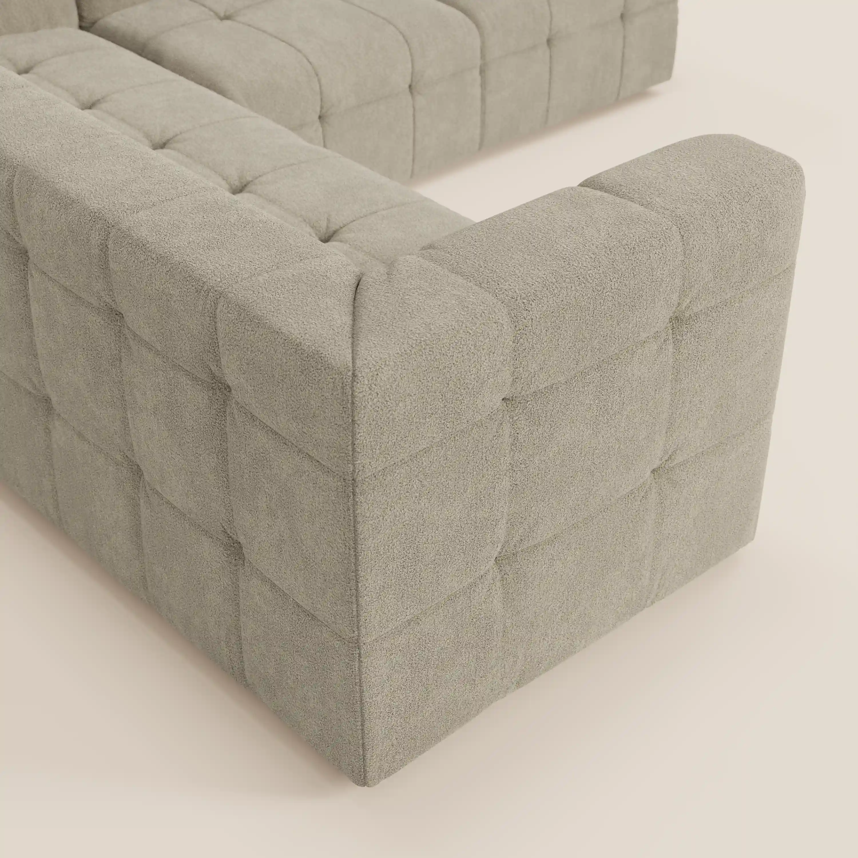 Mosaic canapé d'angle modulable en bouclé : capitonné et design en tissu détachable T21 - Image 54
