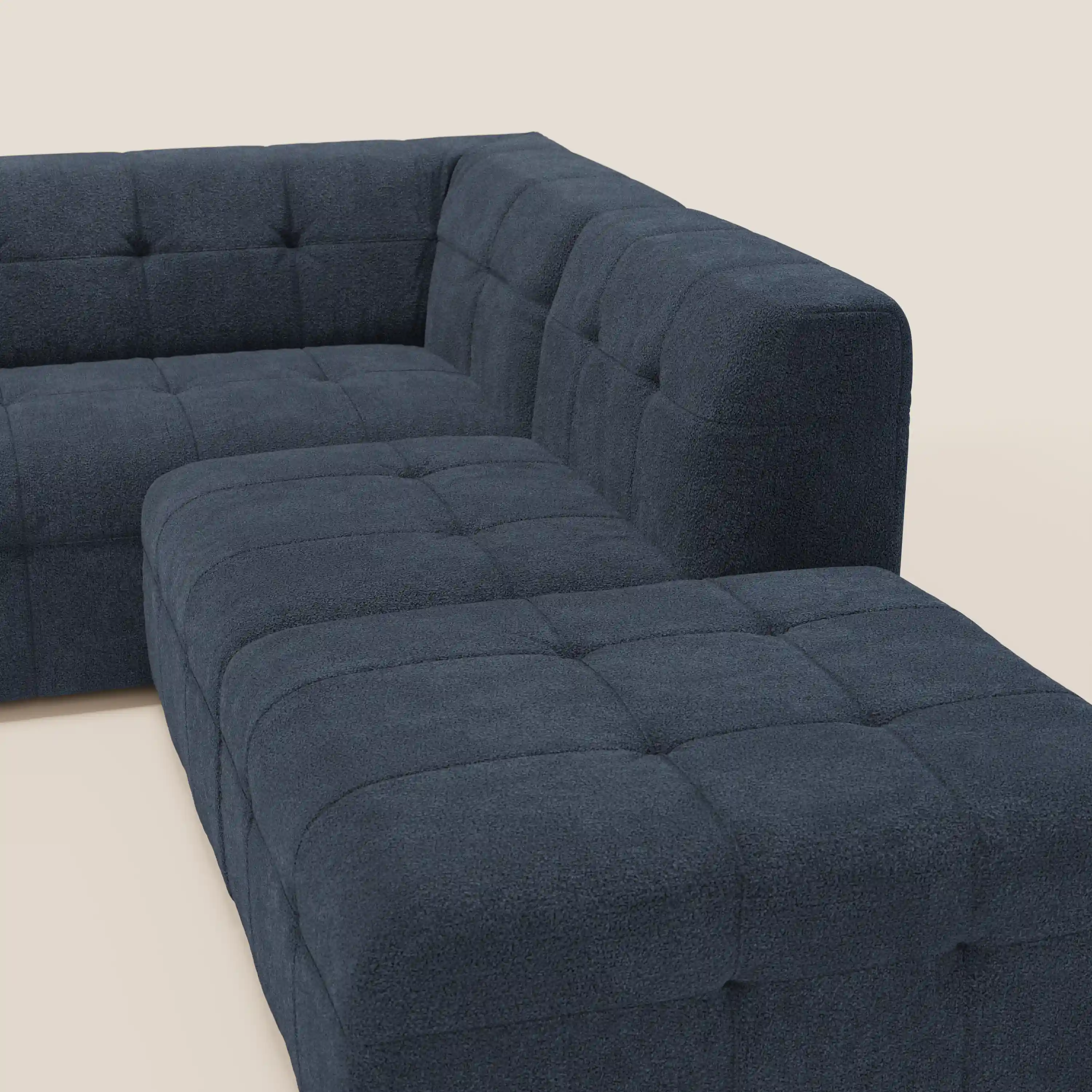 Mosaic canapé d'angle modulable en bouclé : capitonné et design en tissu détachable T21 - Image 62
