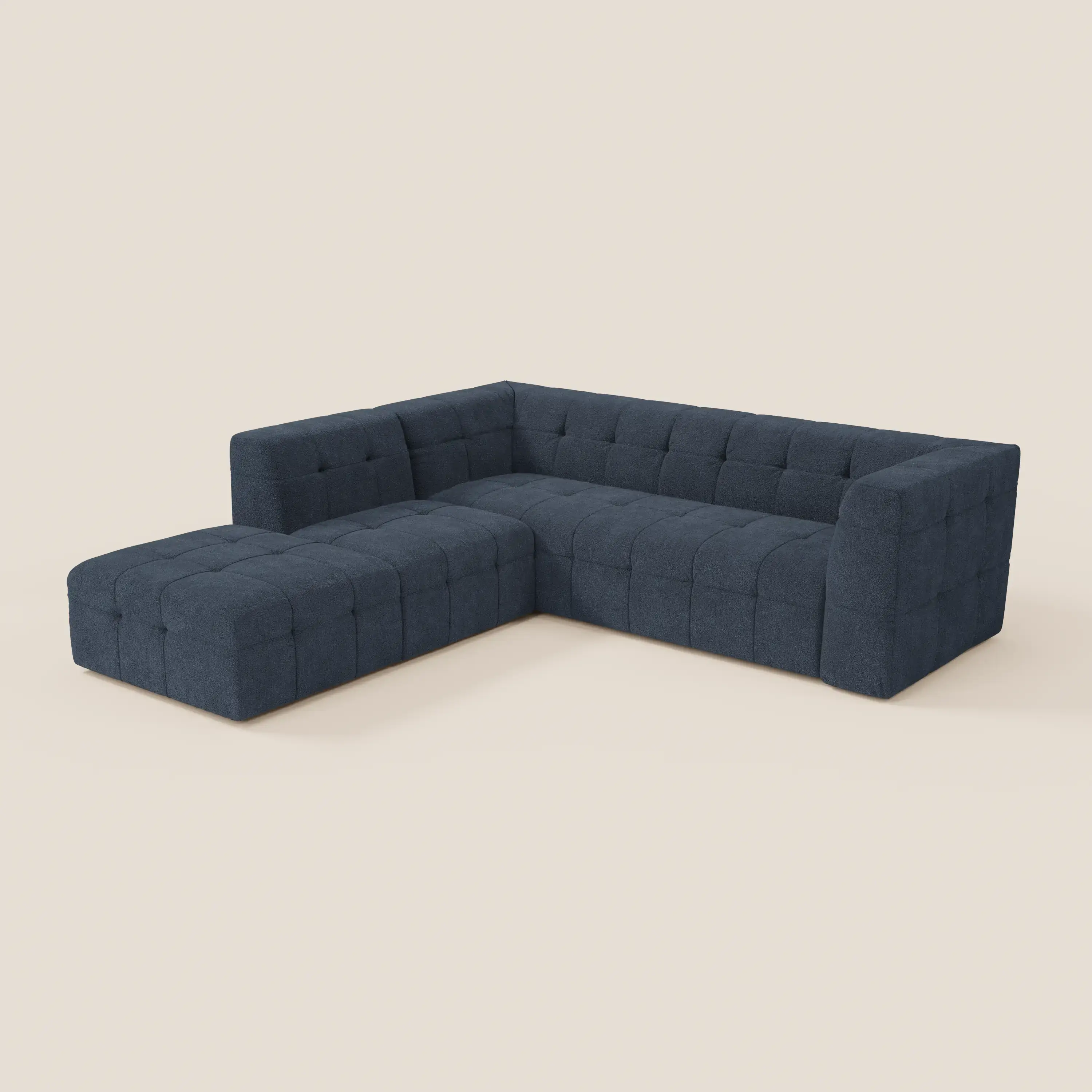 Mosaic canapé d'angle modulable en bouclé : capitonné et design en tissu détachable T21 - Image 63
