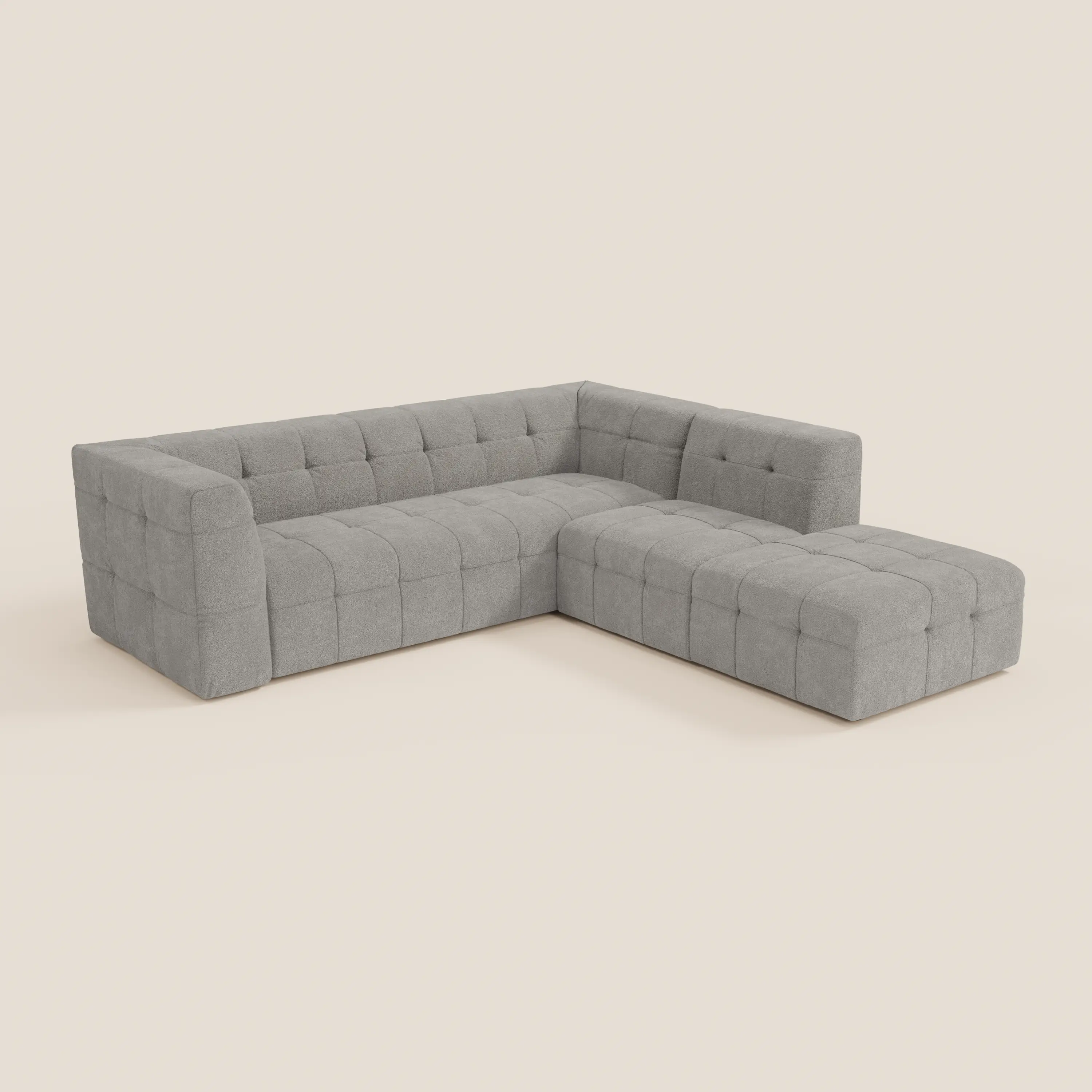 Mosaic canapé d'angle modulable en bouclé : capitonné et design en tissu détachable T21 - Image 71