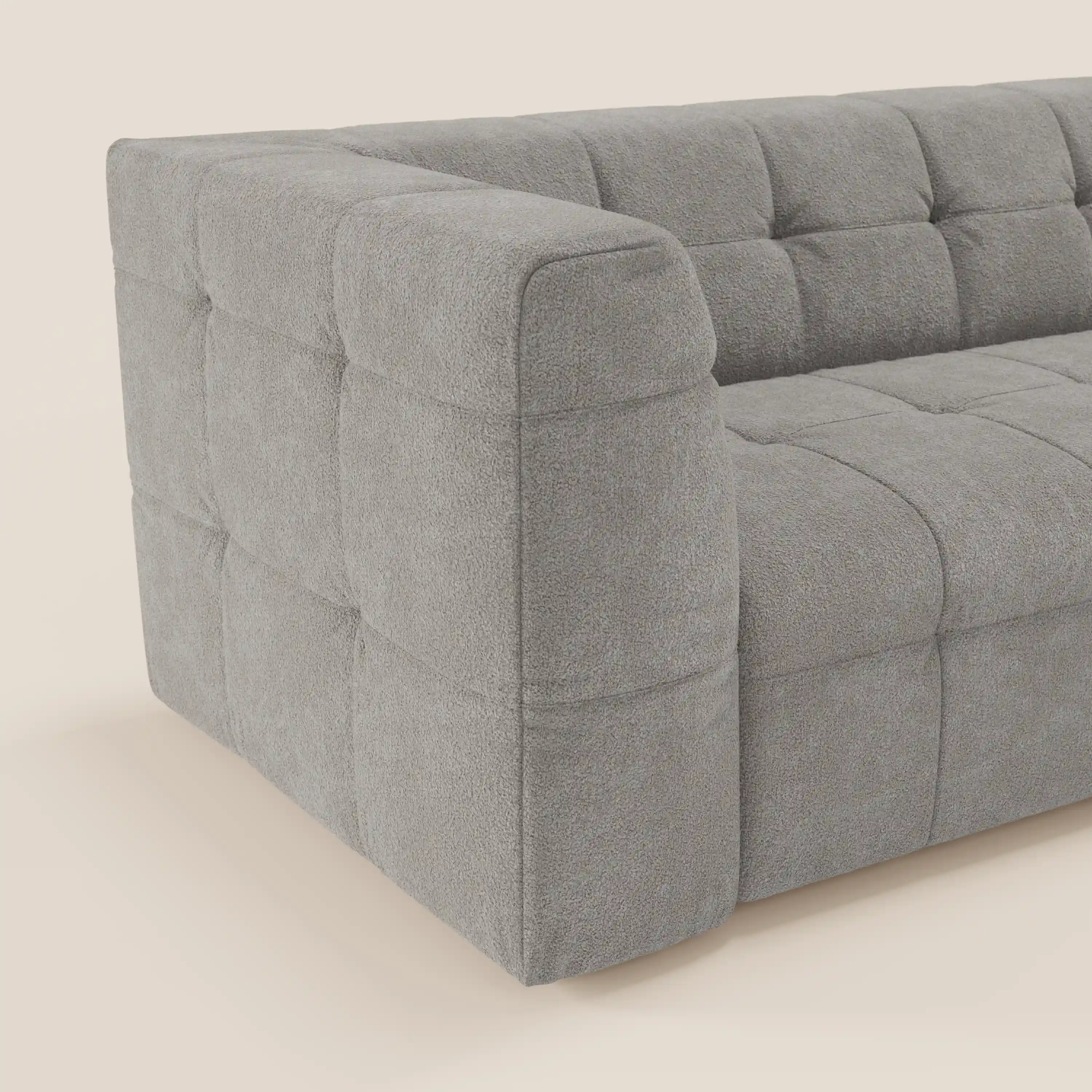 Mosaic canapé d'angle modulable en bouclé : capitonné et design en tissu détachable T21 - Image 72