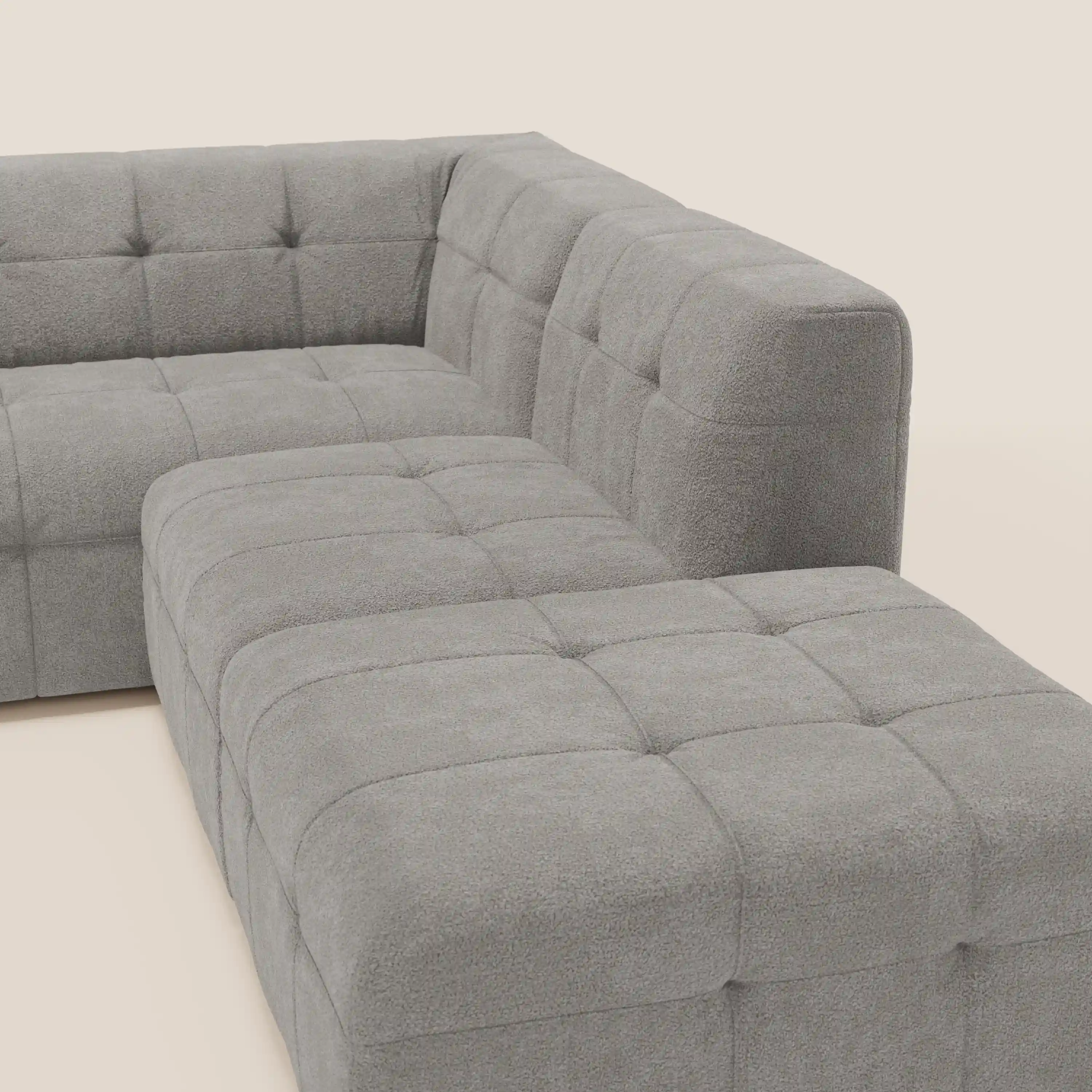 Mosaic canapé d'angle modulable en bouclé : capitonné et design en tissu détachable T21 - Image 73
