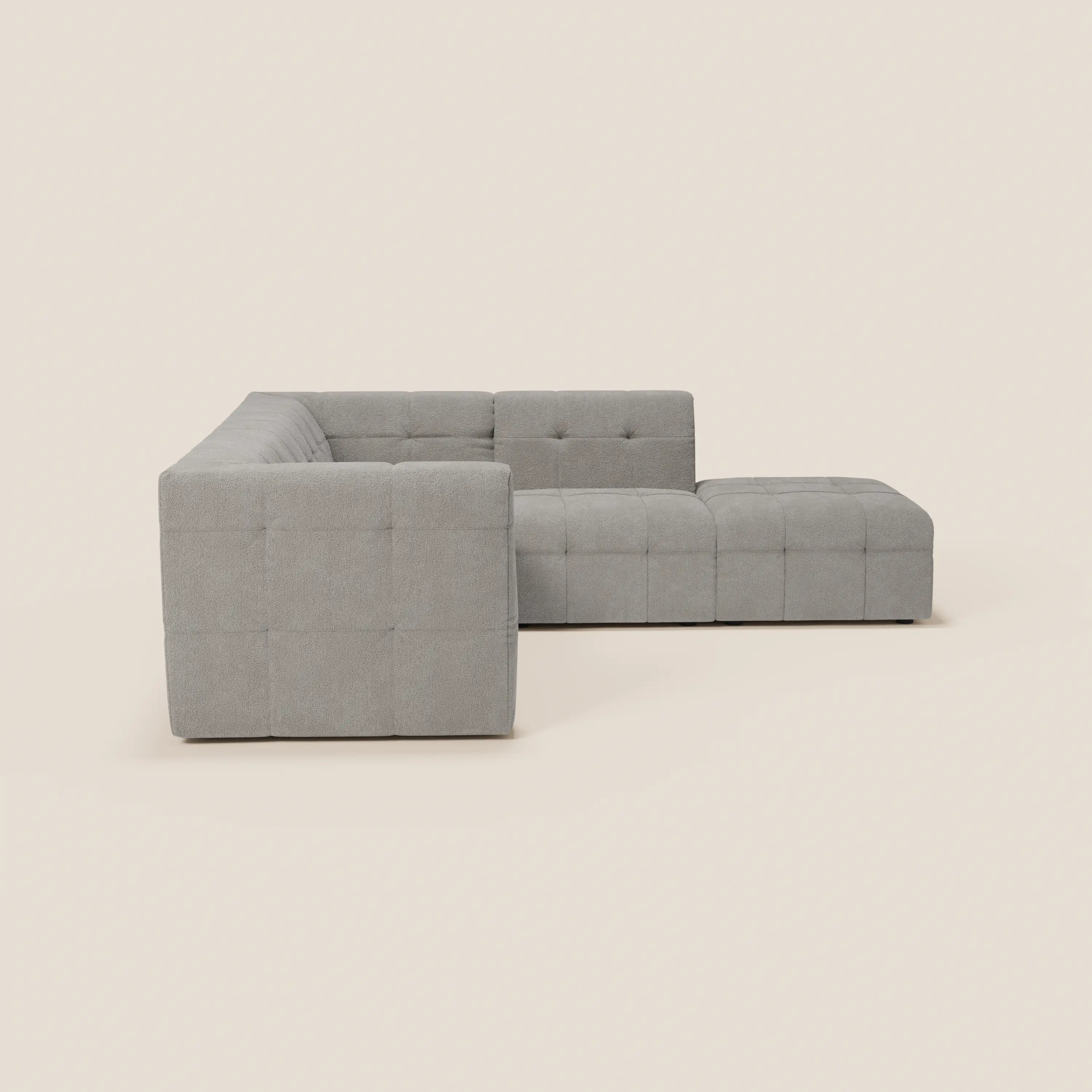 Mosaic canapé d'angle modulable en bouclé : capitonné et design en tissu détachable T21 - Image 75