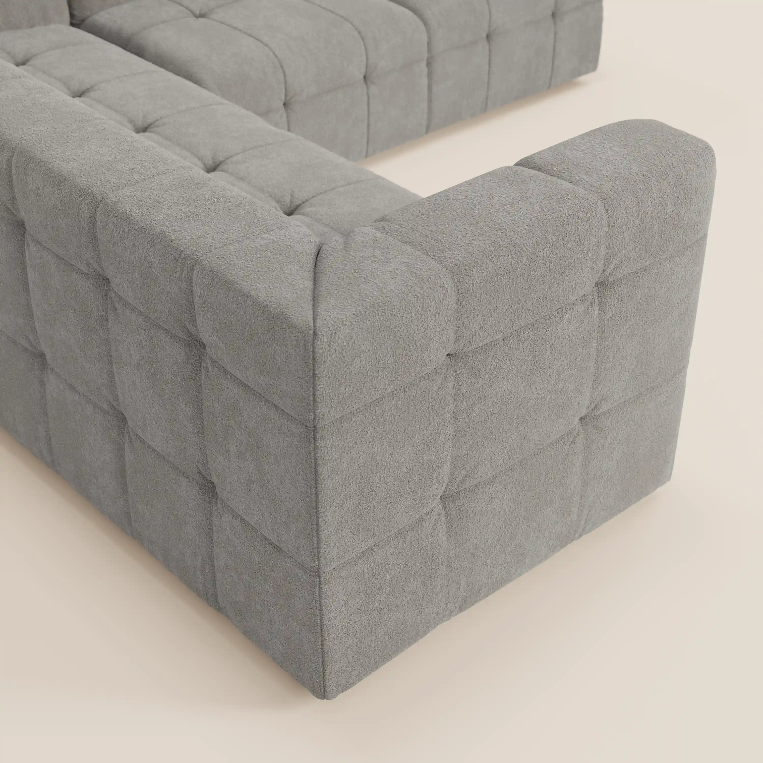 Mosaic canapé d'angle modulable en bouclé : capitonné et design en tissu détachable T21 - Image 76