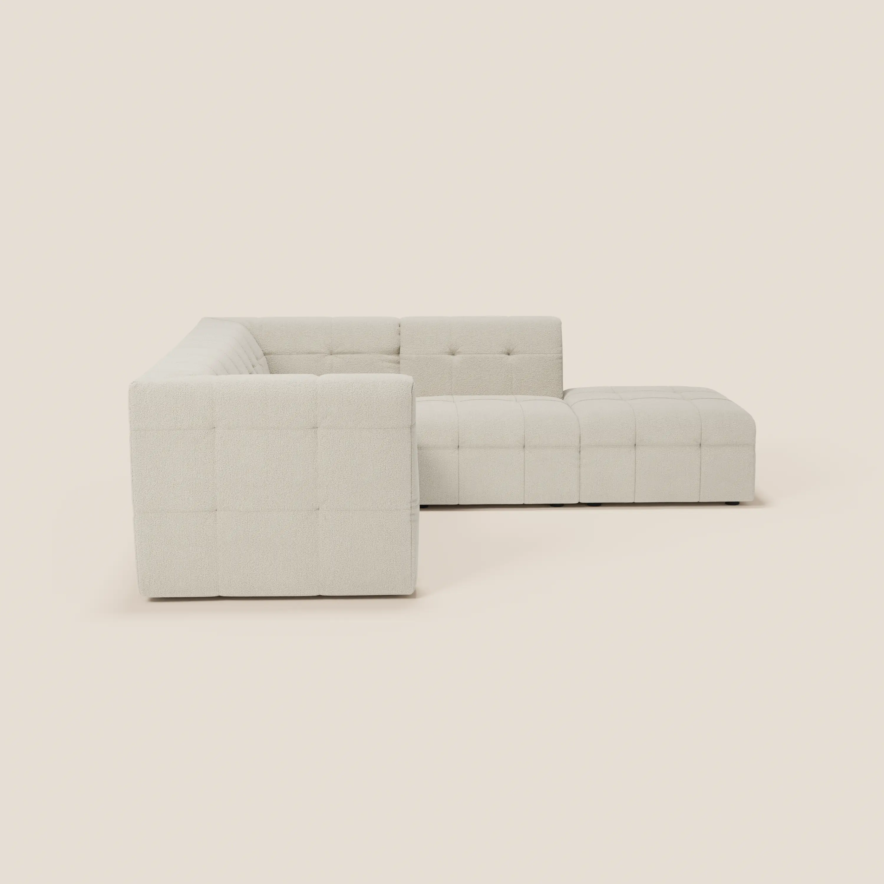 Mosaic canapé d'angle modulable en bouclé : capitonné et design en tissu détachable T21 - Image 8