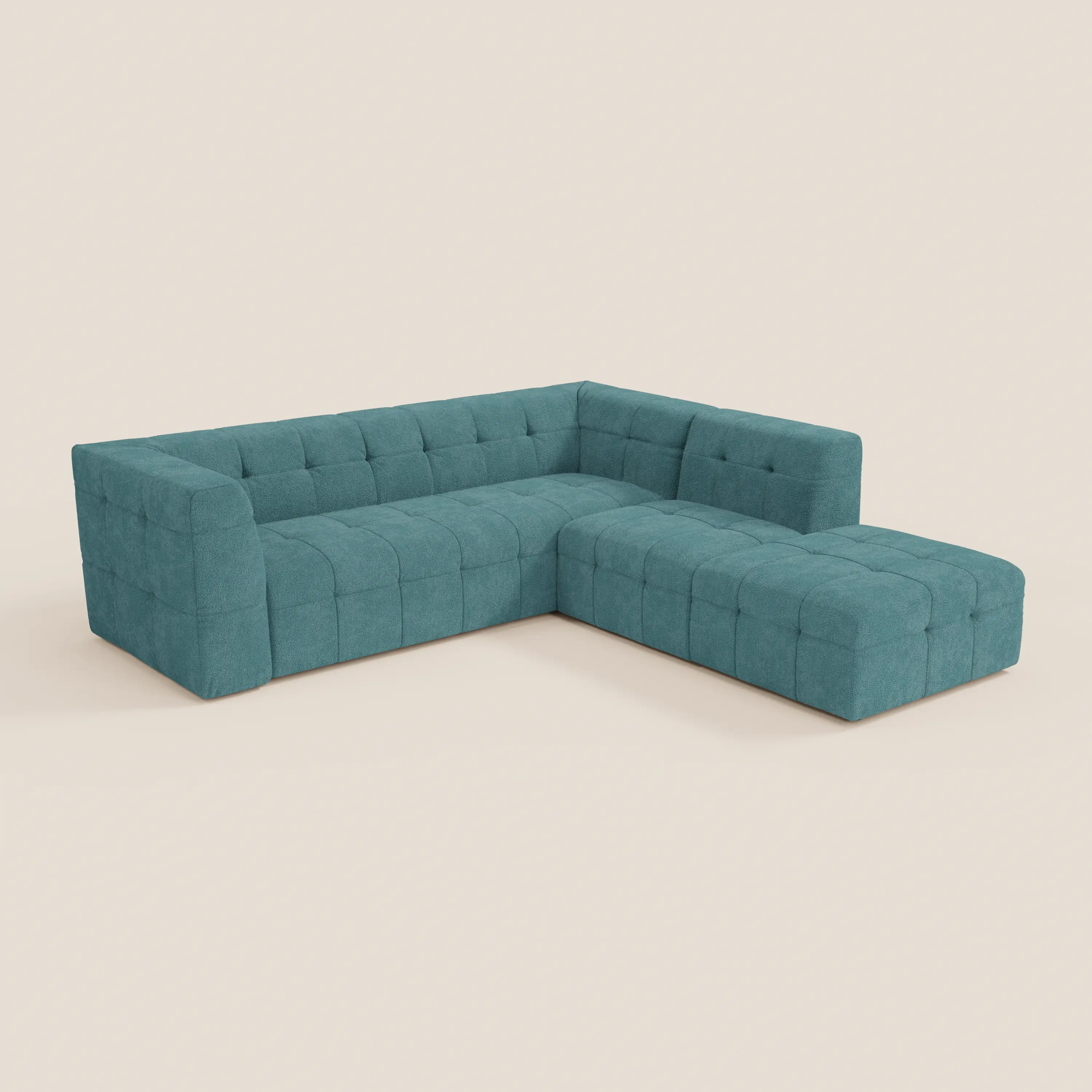 Mosaic canapé d'angle modulable en bouclé : capitonné et design en tissu détachable T21 - Image 82