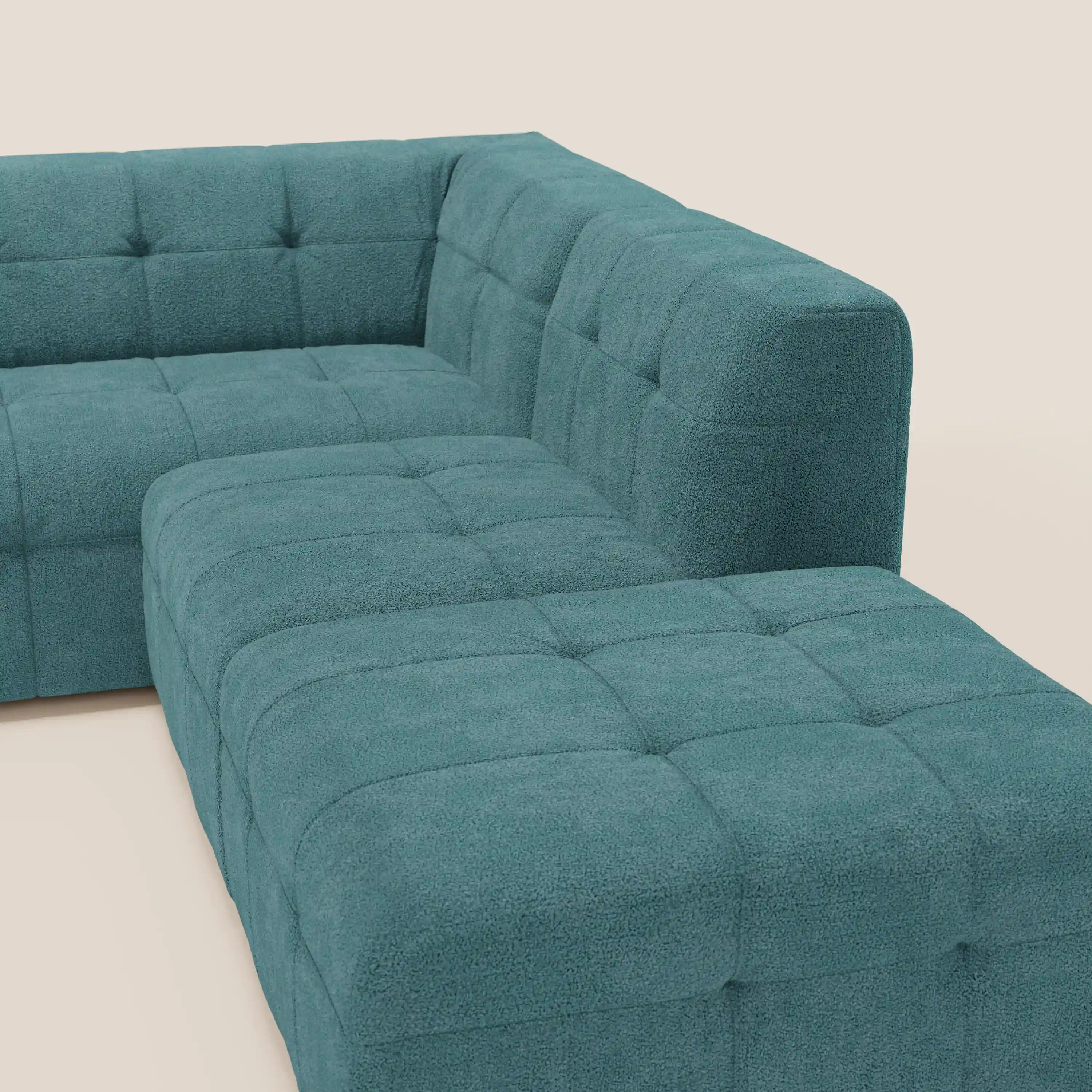 Mosaic canapé d'angle modulable en bouclé : capitonné et design en tissu détachable T21 - Image 84