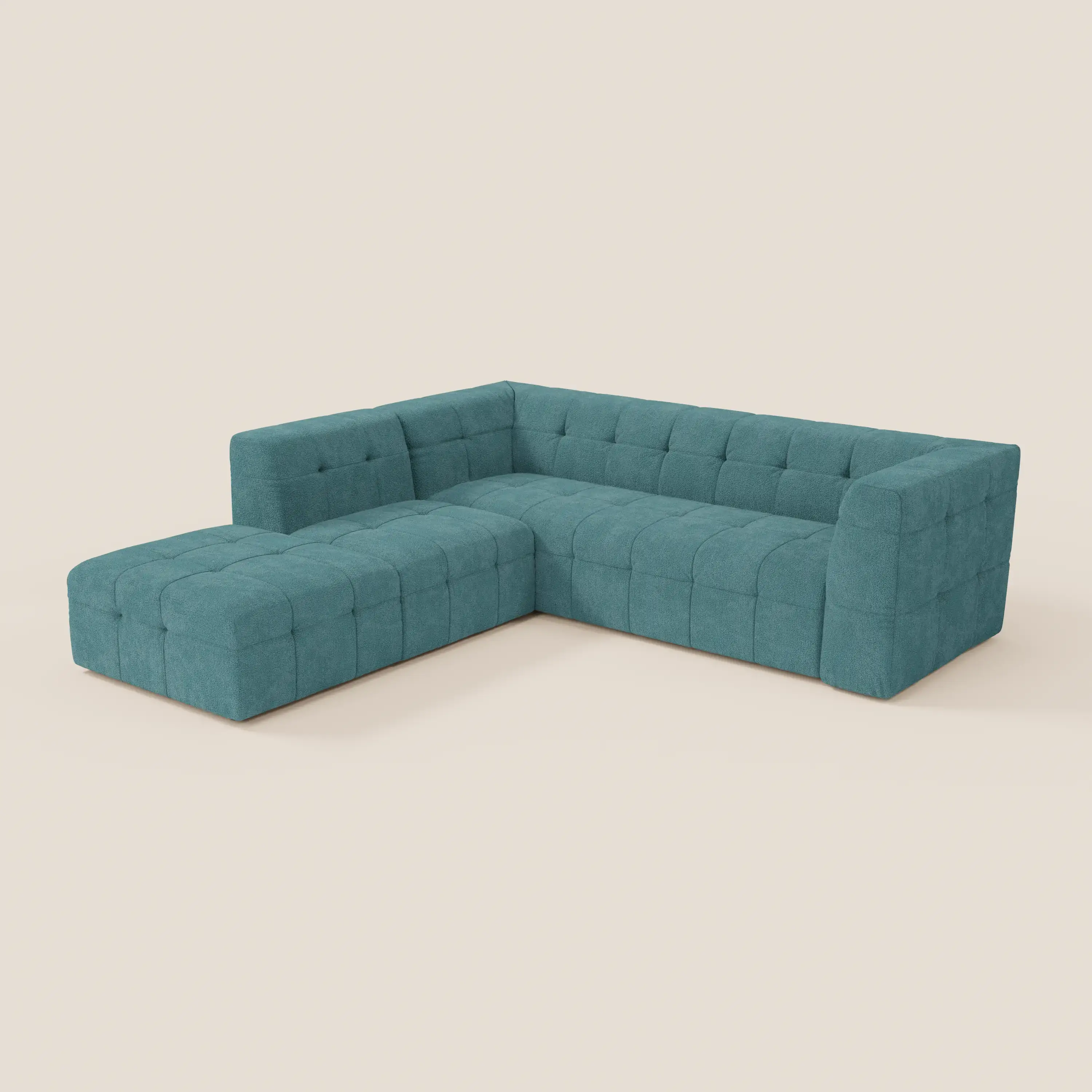 Mosaic canapé d'angle modulable en bouclé : capitonné et design en tissu détachable T21 - Image 85