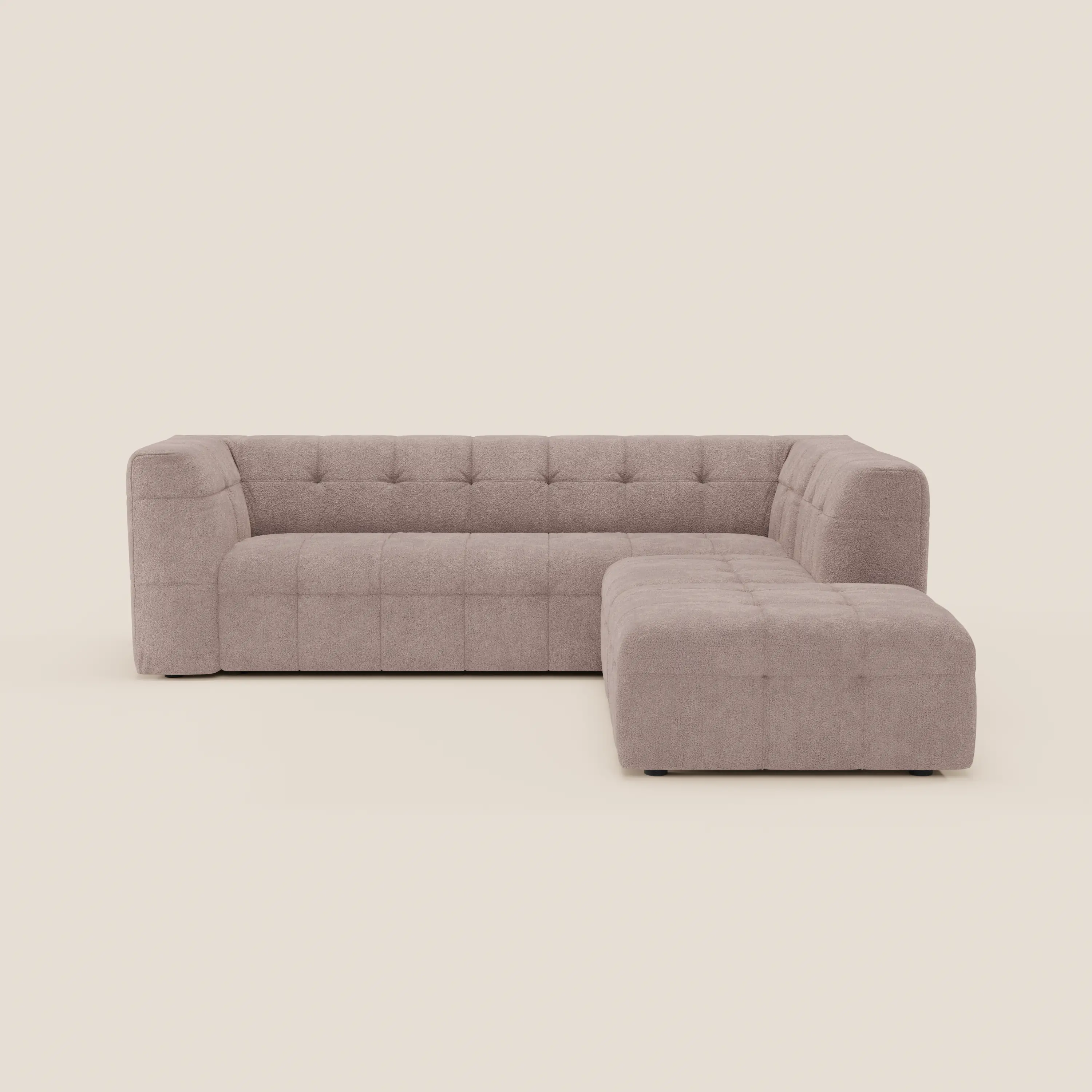 Mosaic canapé d'angle modulable en bouclé : capitonné et design en tissu détachable T21 - Image 92