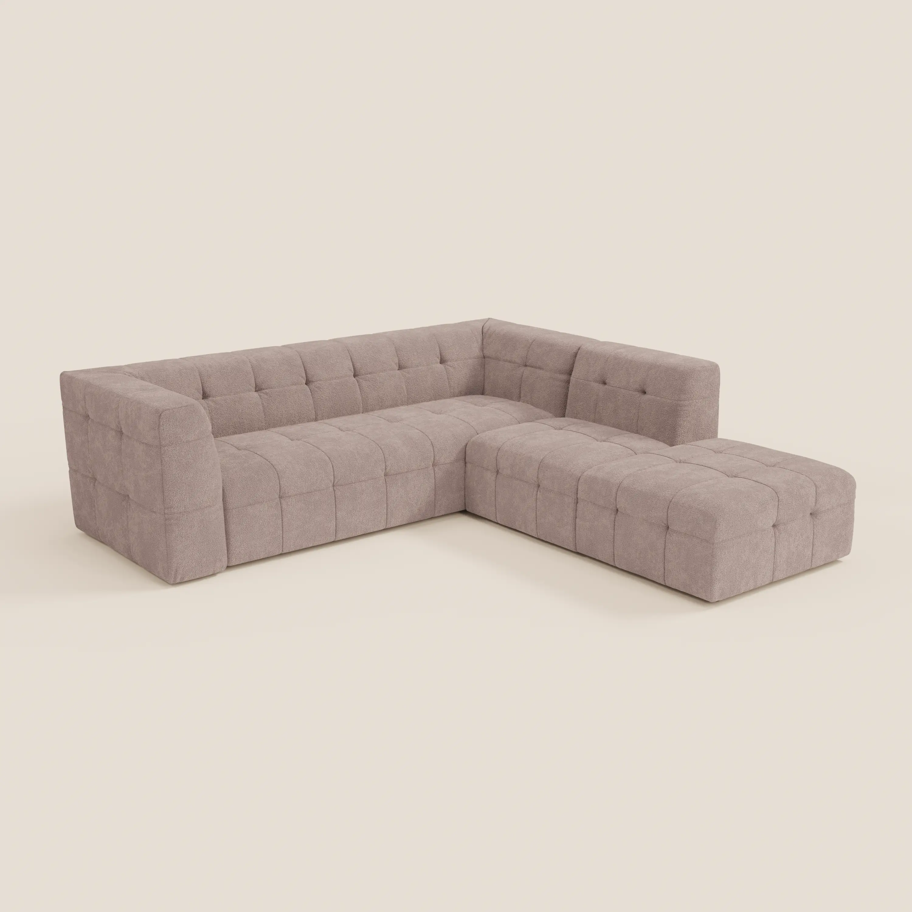 Mosaic canapé d'angle modulable en bouclé : capitonné et design en tissu détachable T21 - Image 93