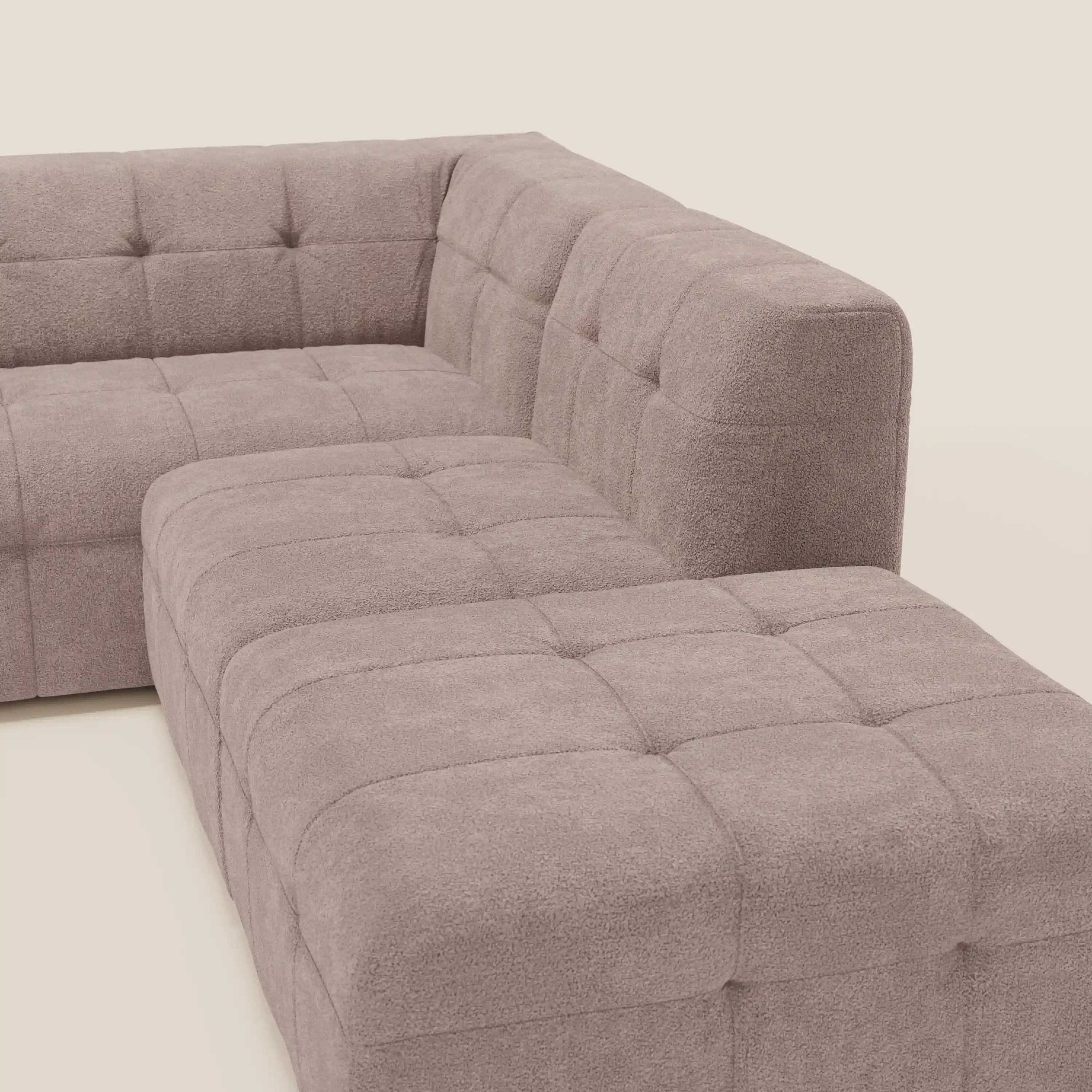 Mosaic canapé d'angle modulable en bouclé : capitonné et design en tissu détachable T21 - Image 95