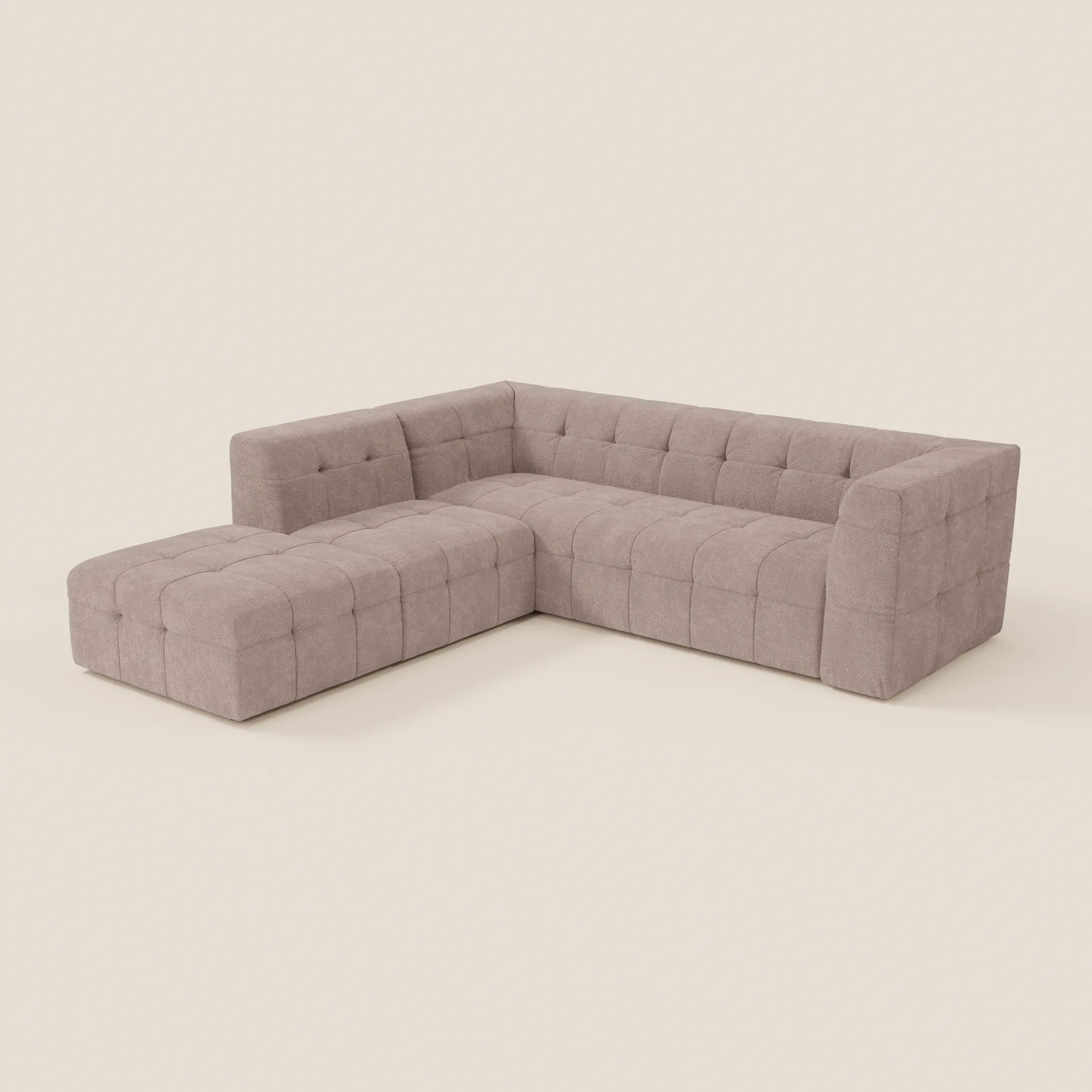 Mosaic canapé d'angle modulable en bouclé : capitonné et design en tissu détachable T21 - Image 96
