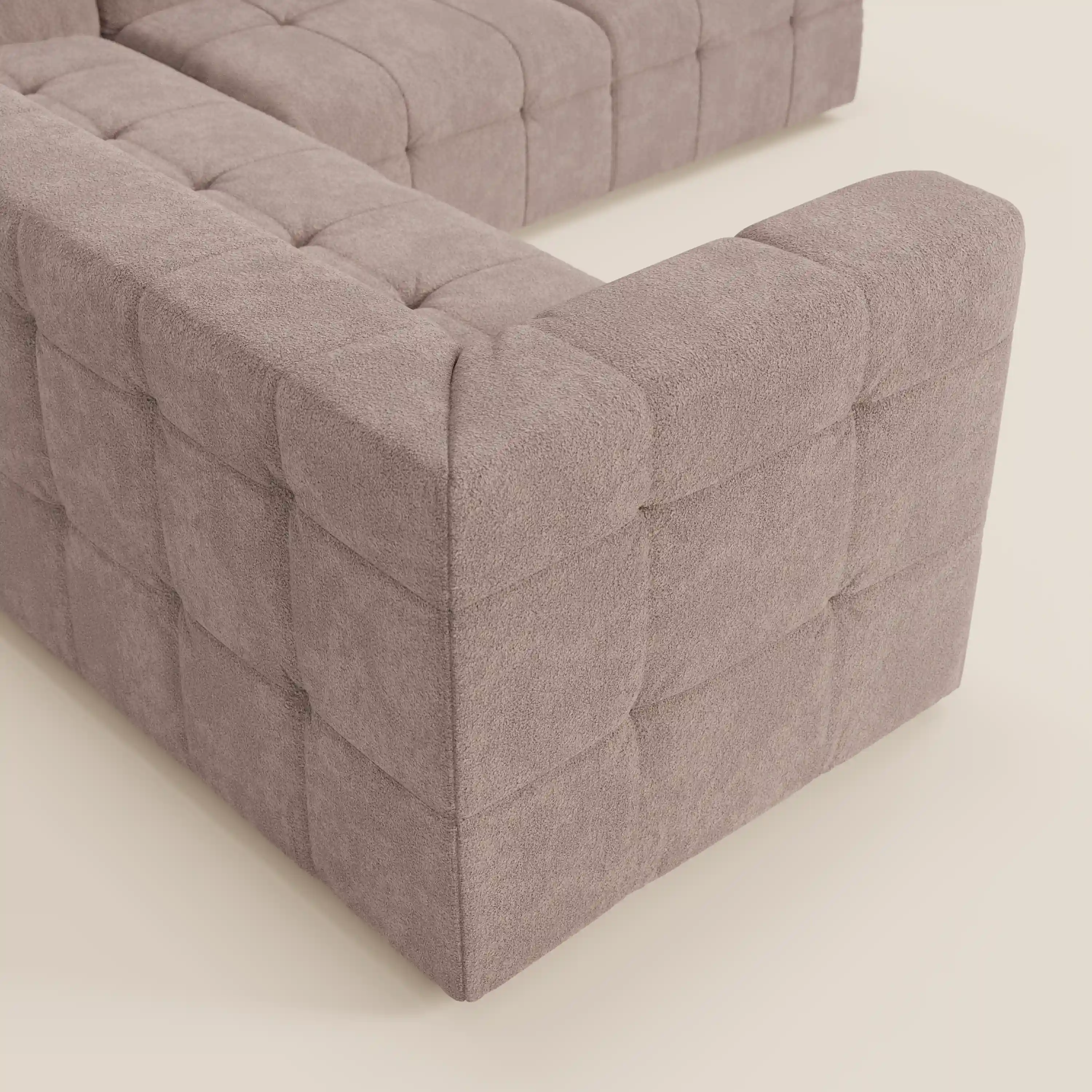 Mosaic canapé d'angle modulable en bouclé : capitonné et design en tissu détachable T21 - Image 98