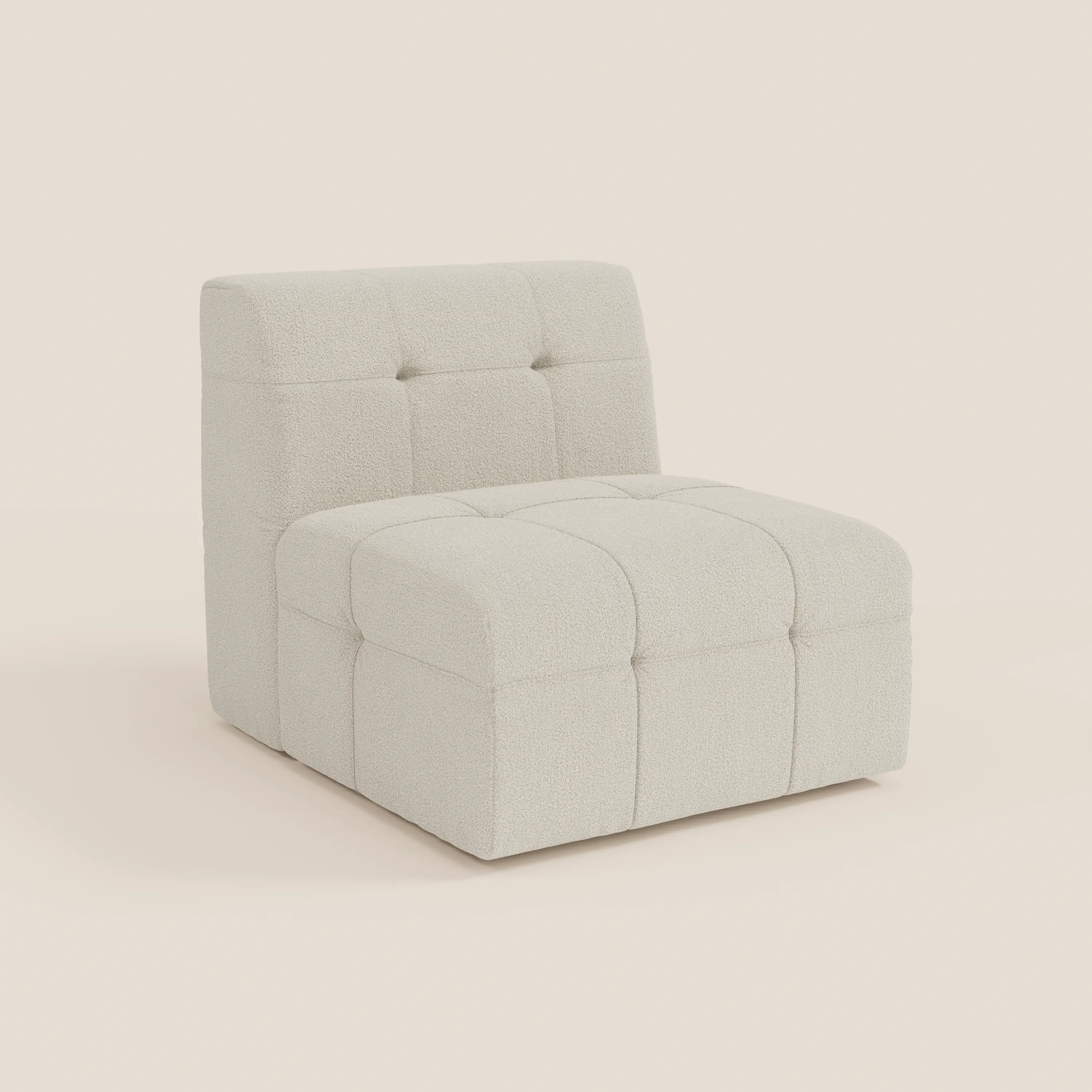 Mosaic module fauteuil 77 cm en bouclé - finition capitonnée et design en tissu détachable T21 - Image 3