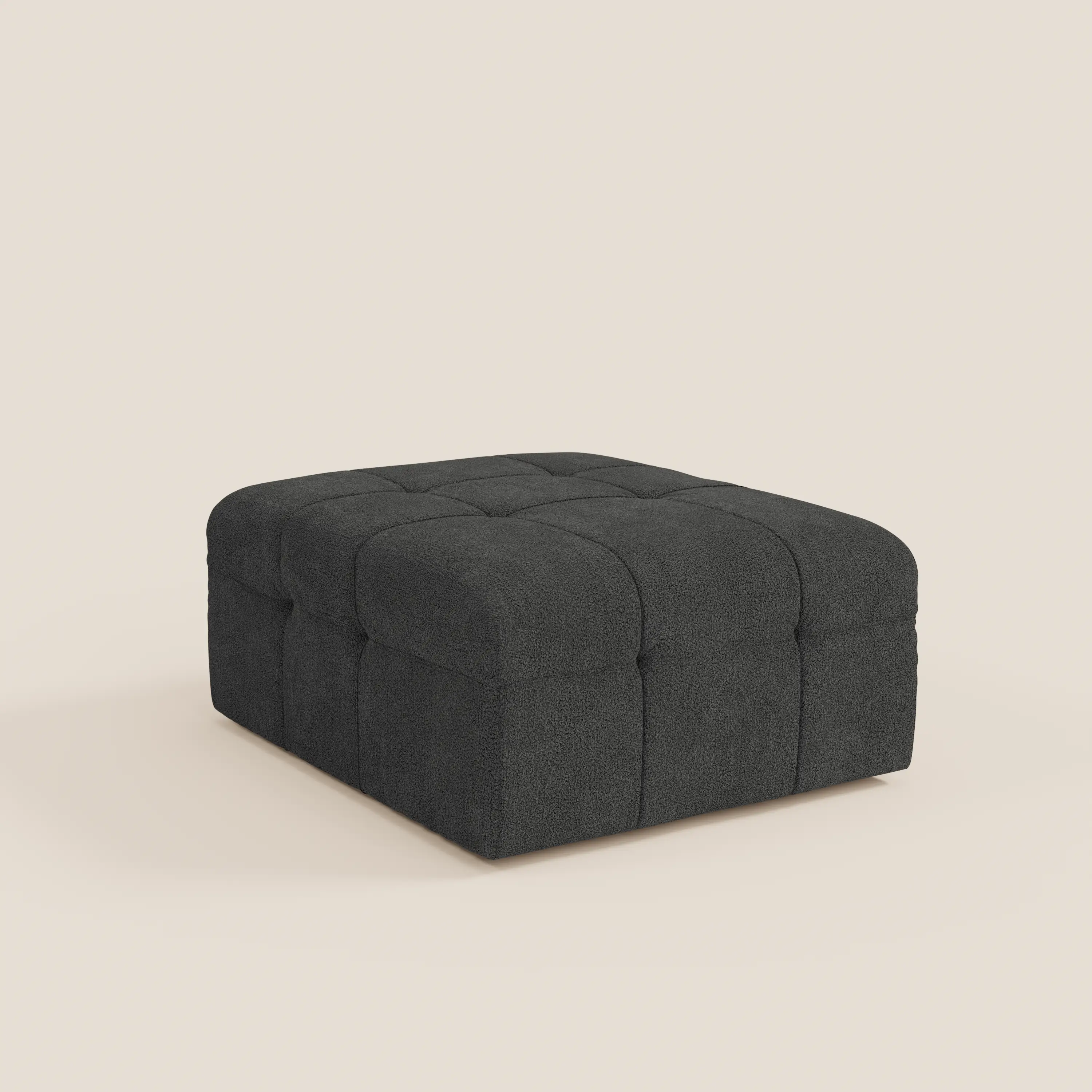 Mosaic Pouf et module en bouclé - 96 x 77 cm, design capitonné en tissu détachable T21 - Image 13