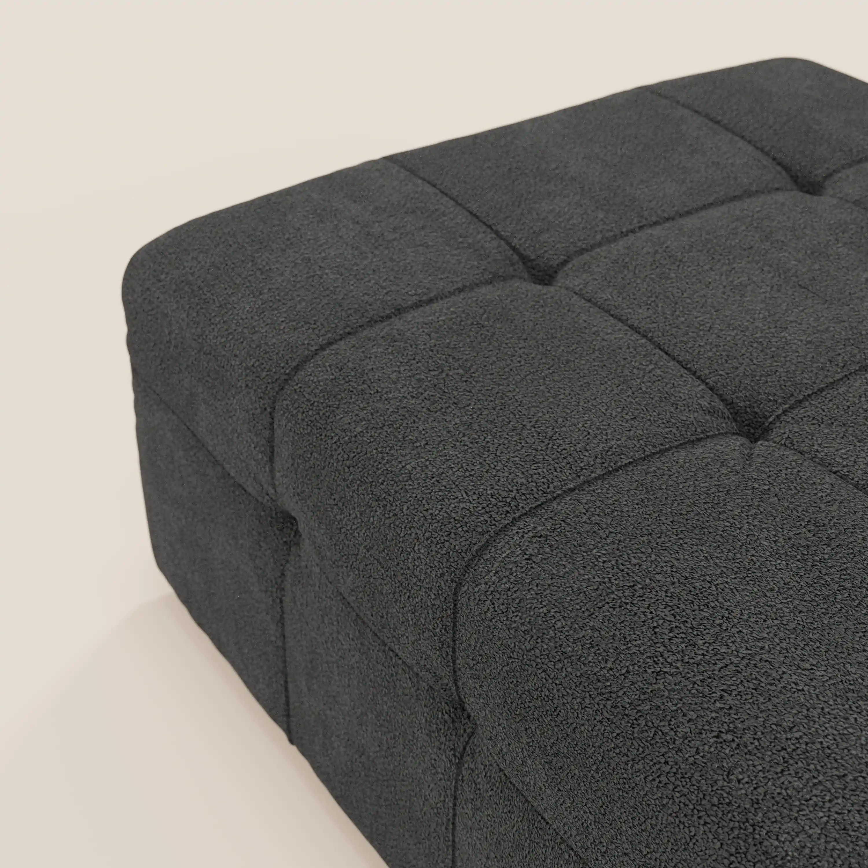 Mosaic Pouf et module en bouclé - 96 x 77 cm, design capitonné en tissu détachable T21 - Image 14