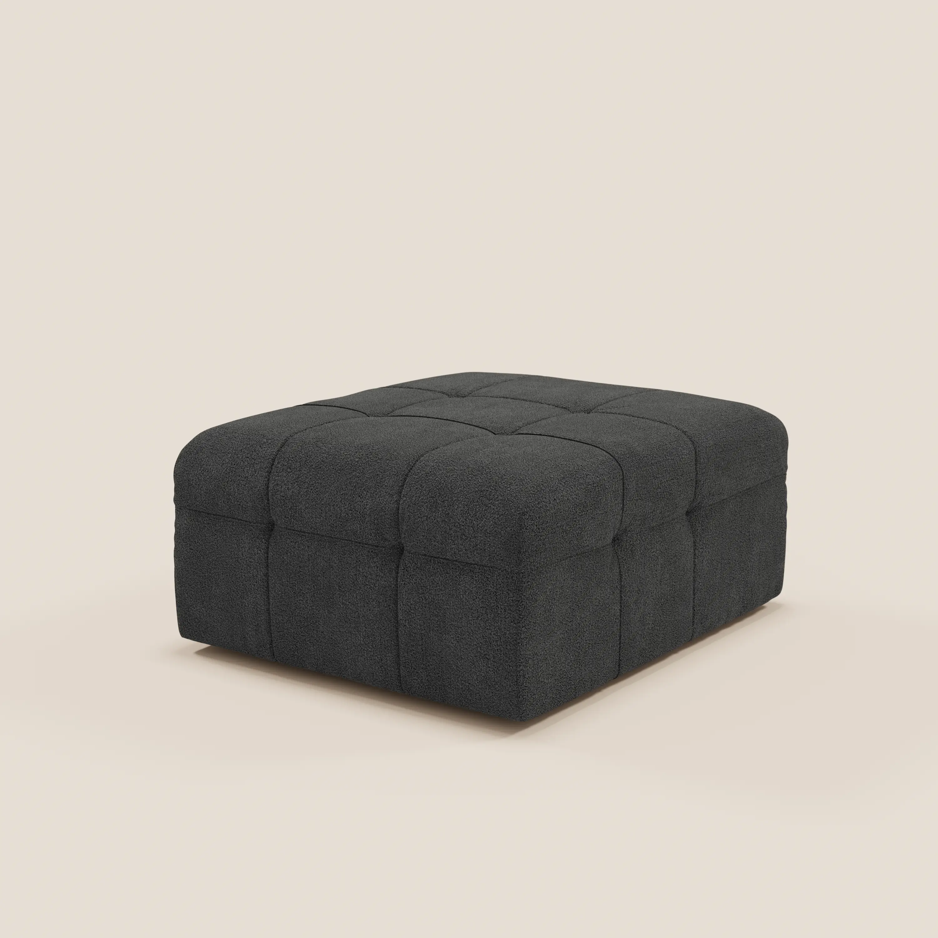 Mosaic Pouf et module en bouclé - 96 x 77 cm, design capitonné en tissu détachable T21 - Image 17