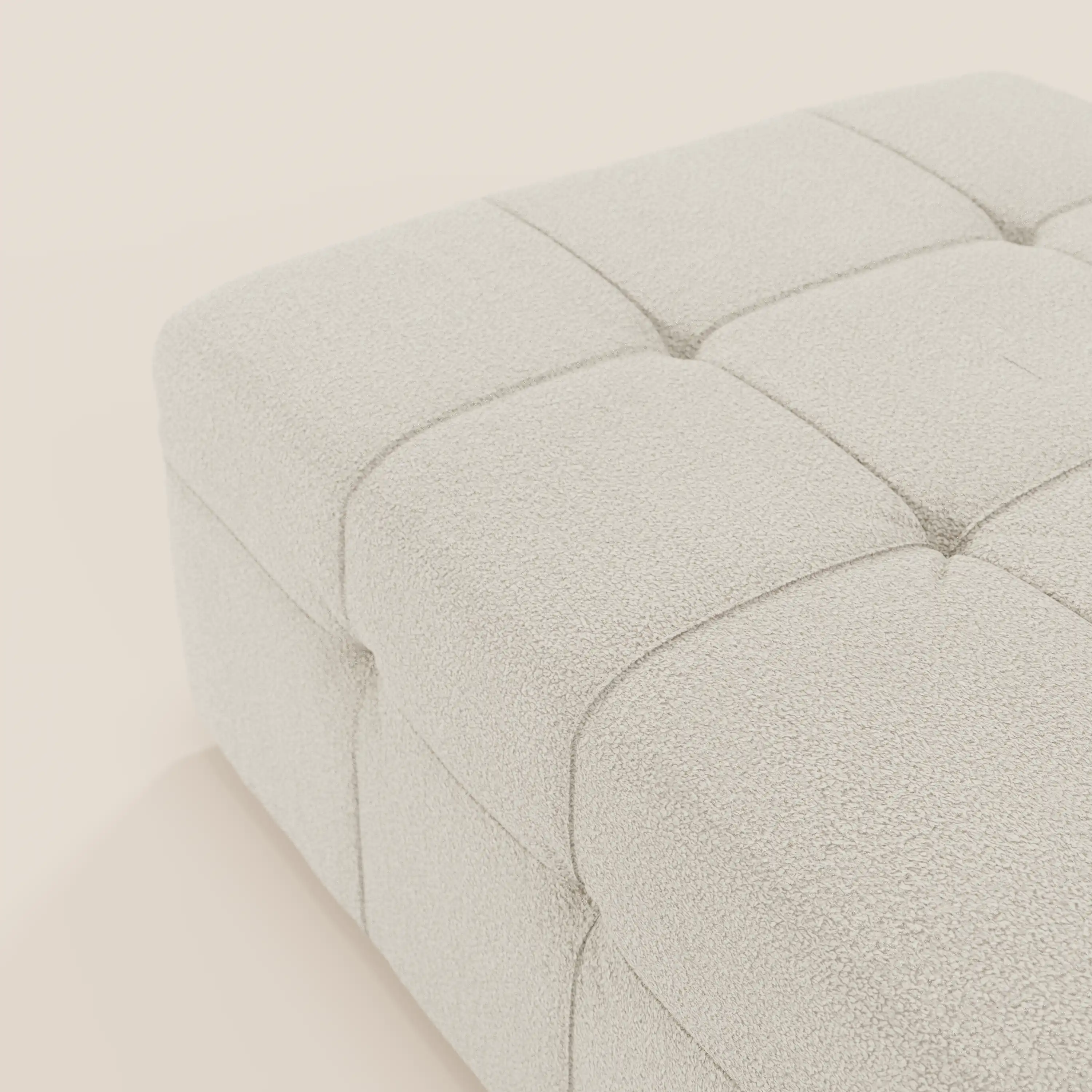 Mosaic Pouf et module en bouclé - 96 x 77 cm, design capitonné en tissu détachable T21 - Image 41