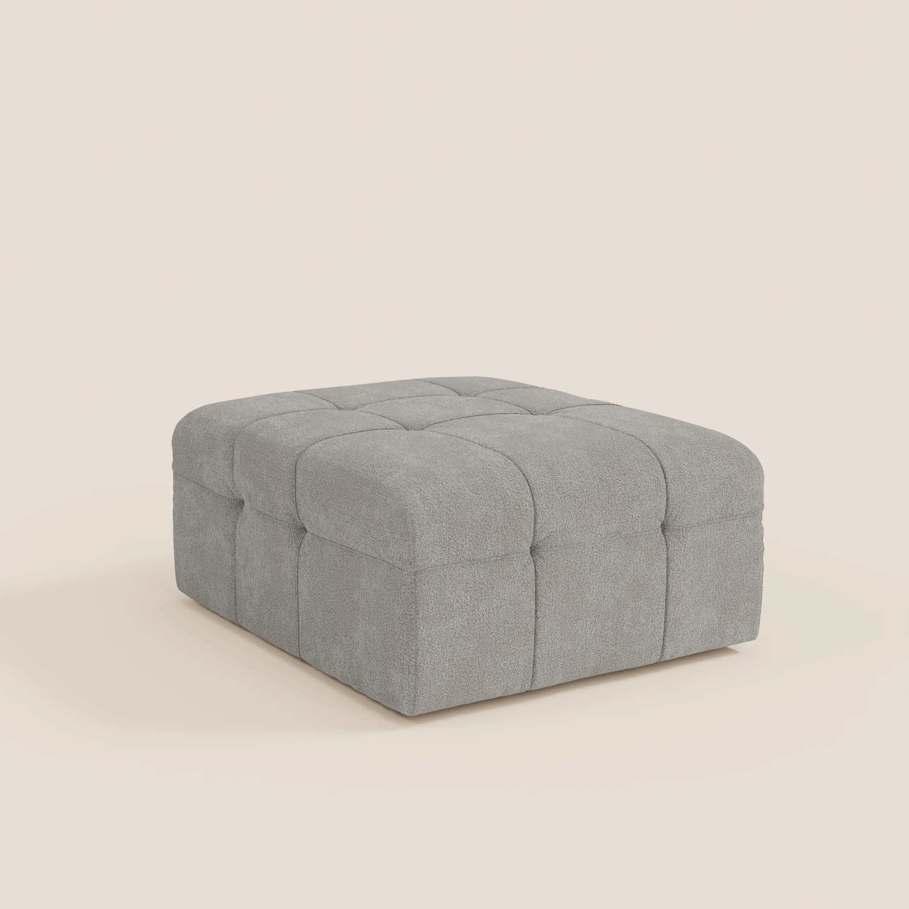 Mosaic Pouf et module en bouclé - 96 x 77 cm, design capitonné en tissu détachable T21 - Image 49