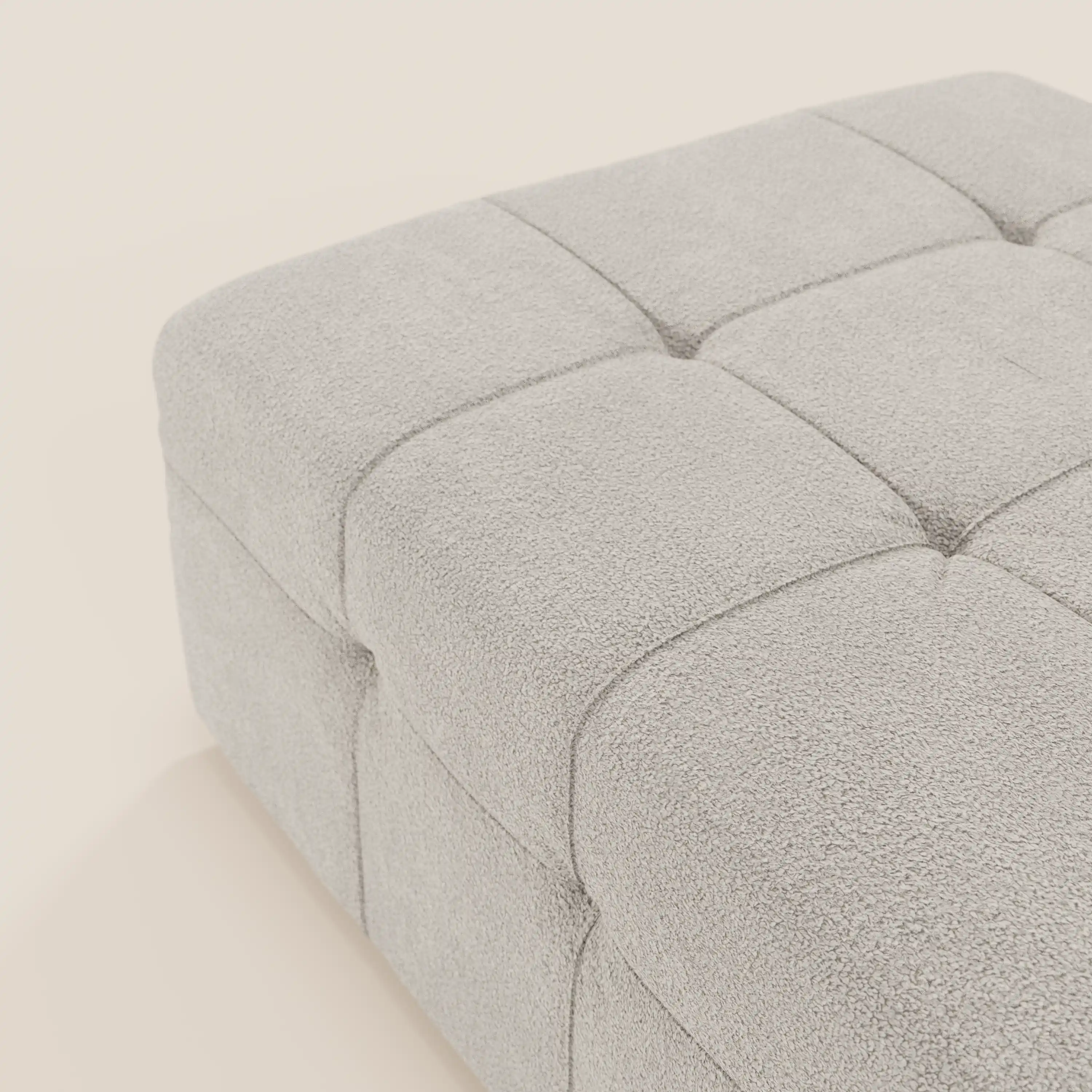 Mosaic Pouf et module en bouclé - 96 x 77 cm, design capitonné en tissu détachable T21 - Image 59